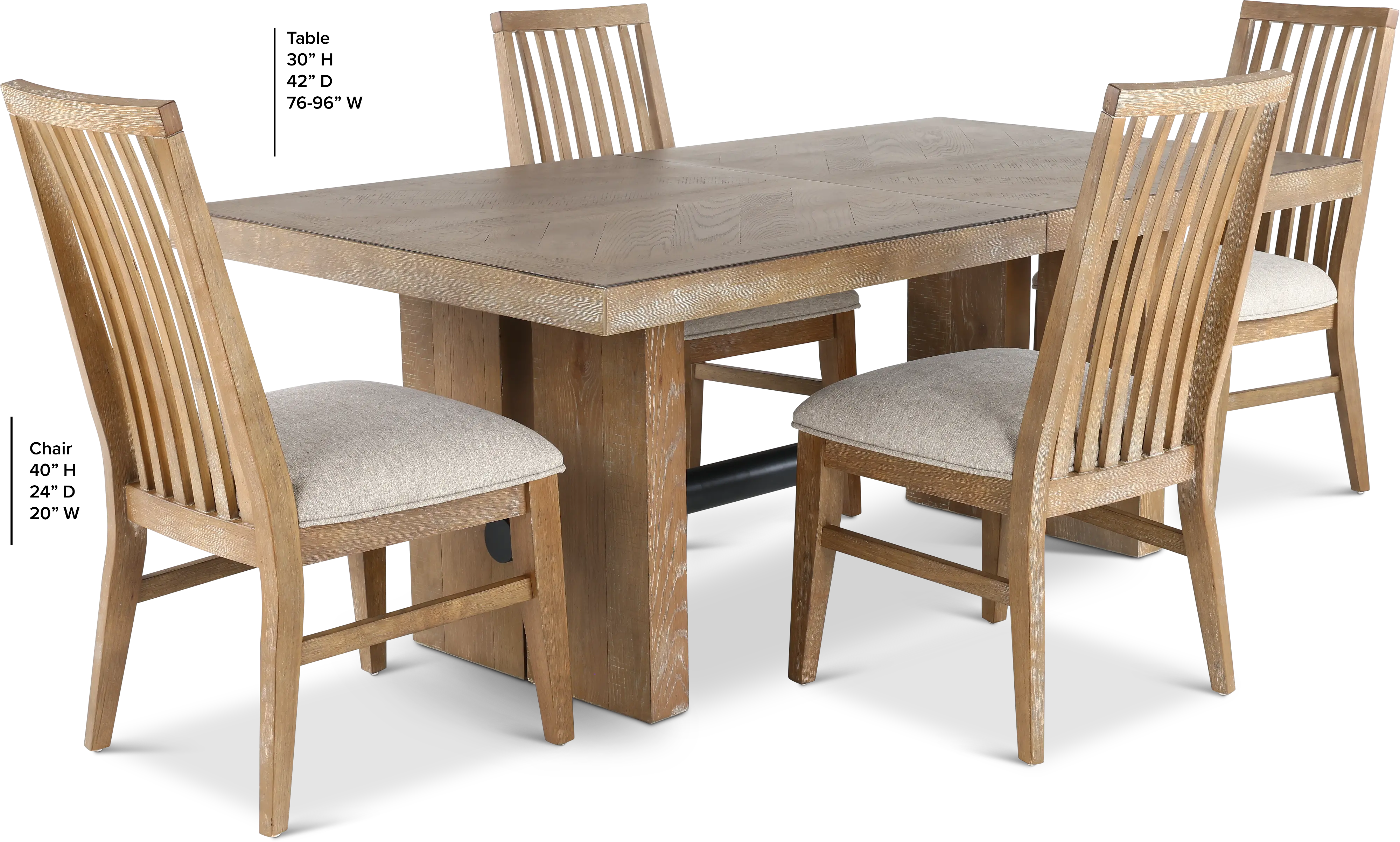 Loft Harbor Weathered Oak 5 Piece Dining Set-3