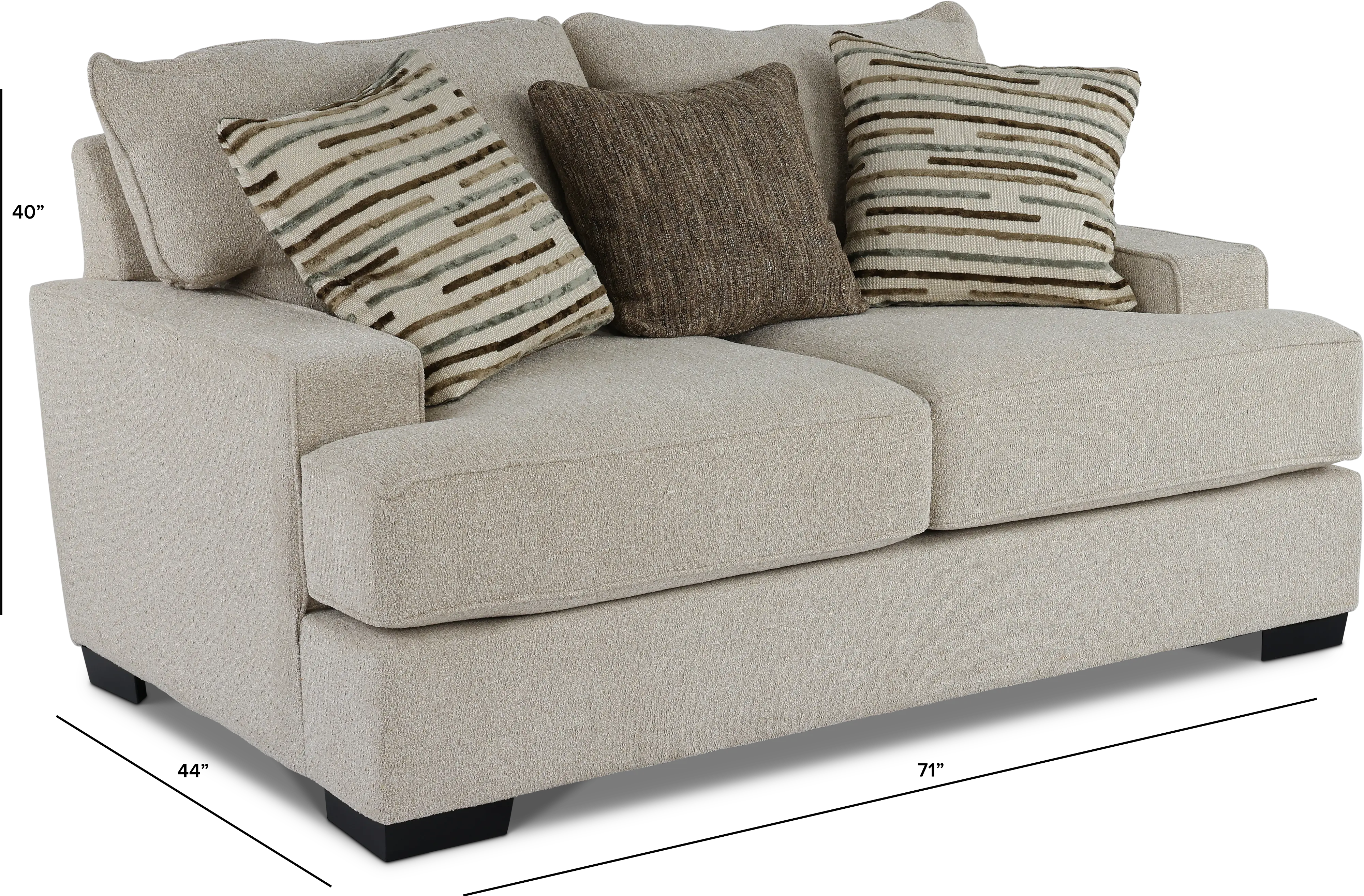 RAVEN3 LOVESEAT METEOR SAND Raven Sand Beige Loveseat-3