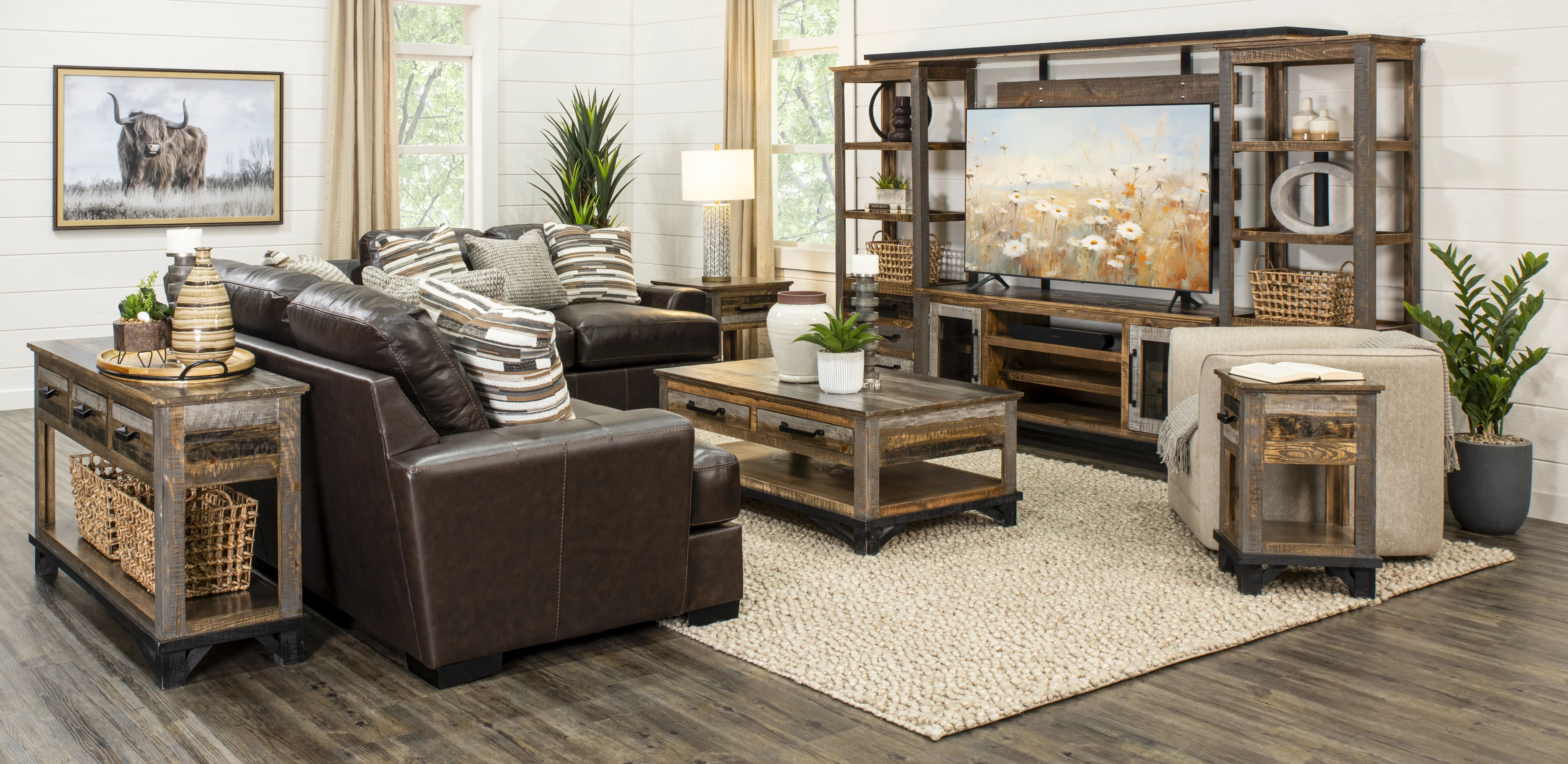 Loft Brown Chairside Table-10