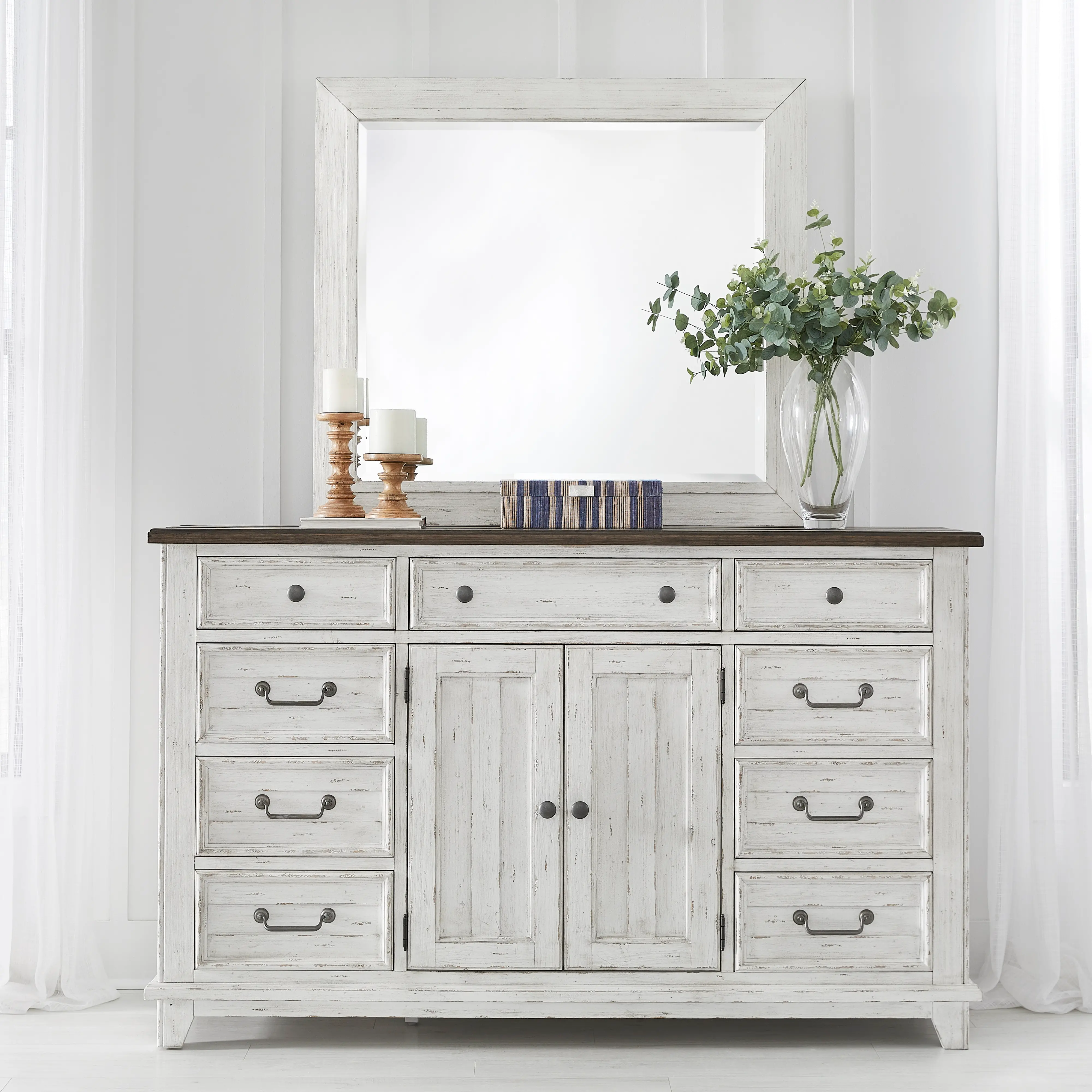 237-BR51 River Place White Mirror-2