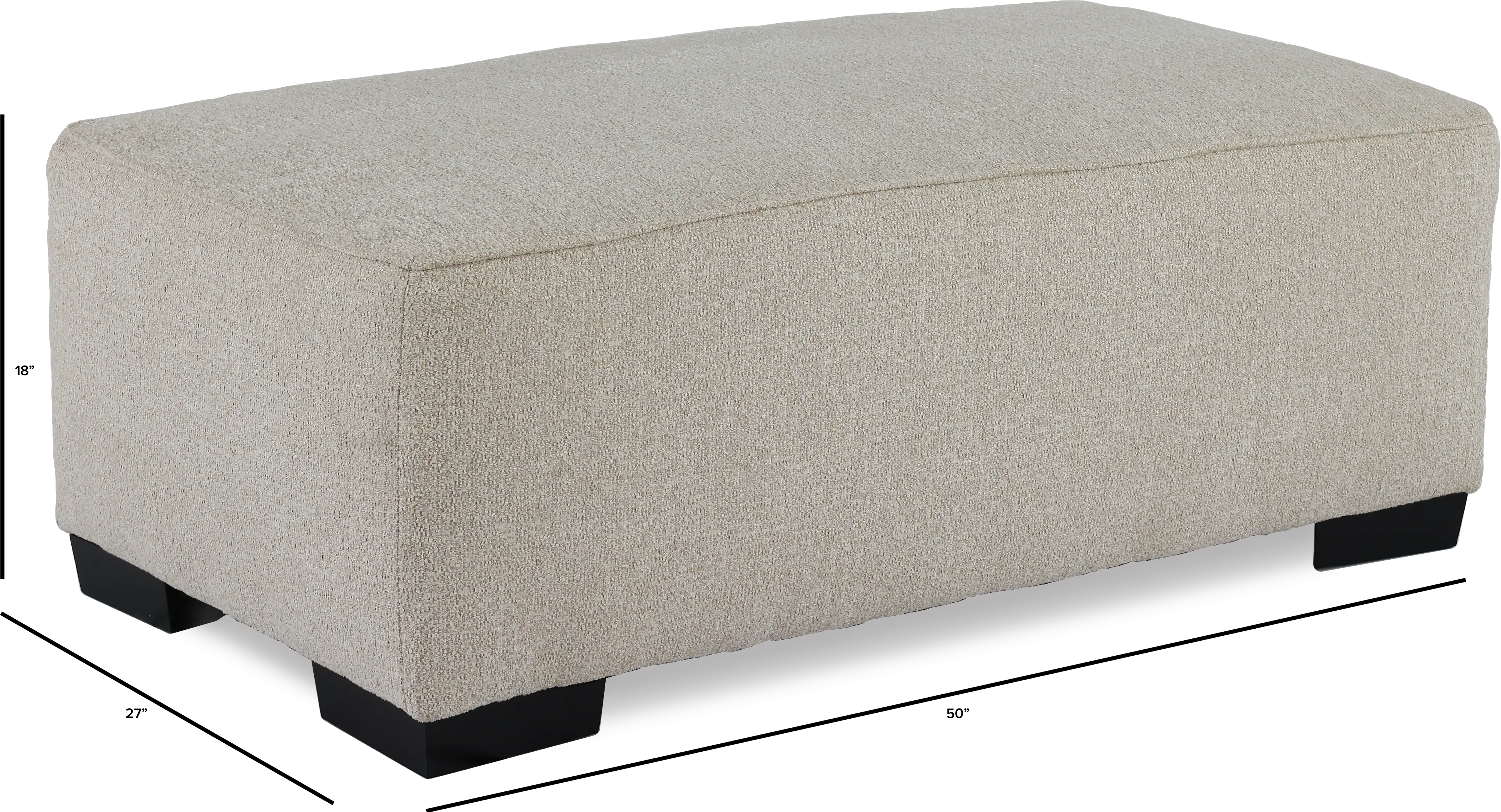 RAVEN3 OTTOMAN METEOR SAND Raven Sand Beige Ottoman-3