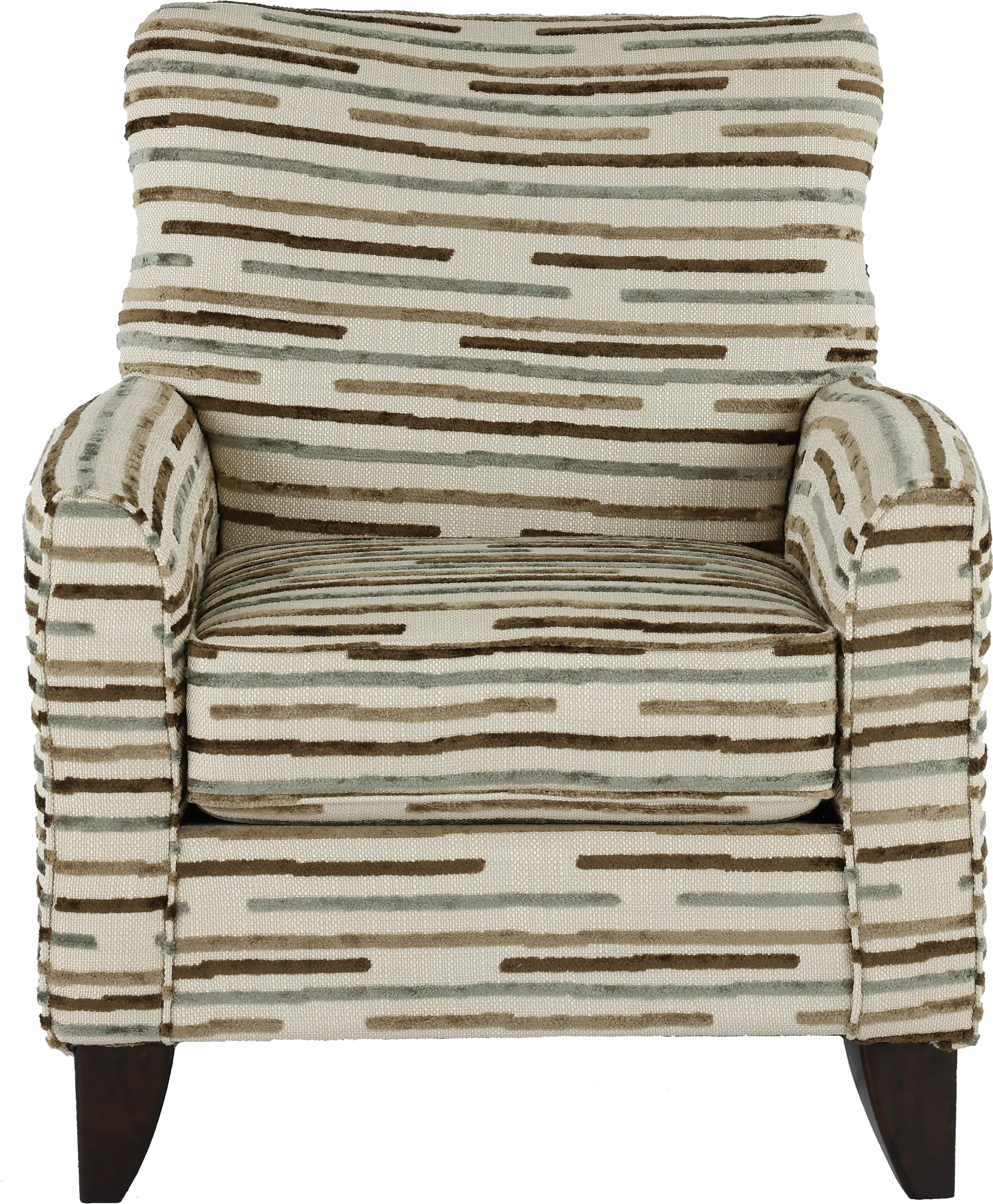RAVEN3/CHR/MARBLE Raven Beige Striped Accent Chair-1