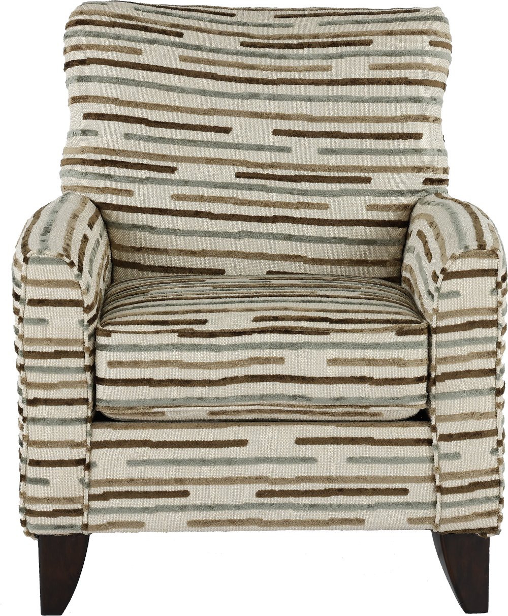 Raven Beige Striped Accent Chair