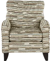 RAVEN3/CHR/MARBLE Raven Beige Striped Accent Chair