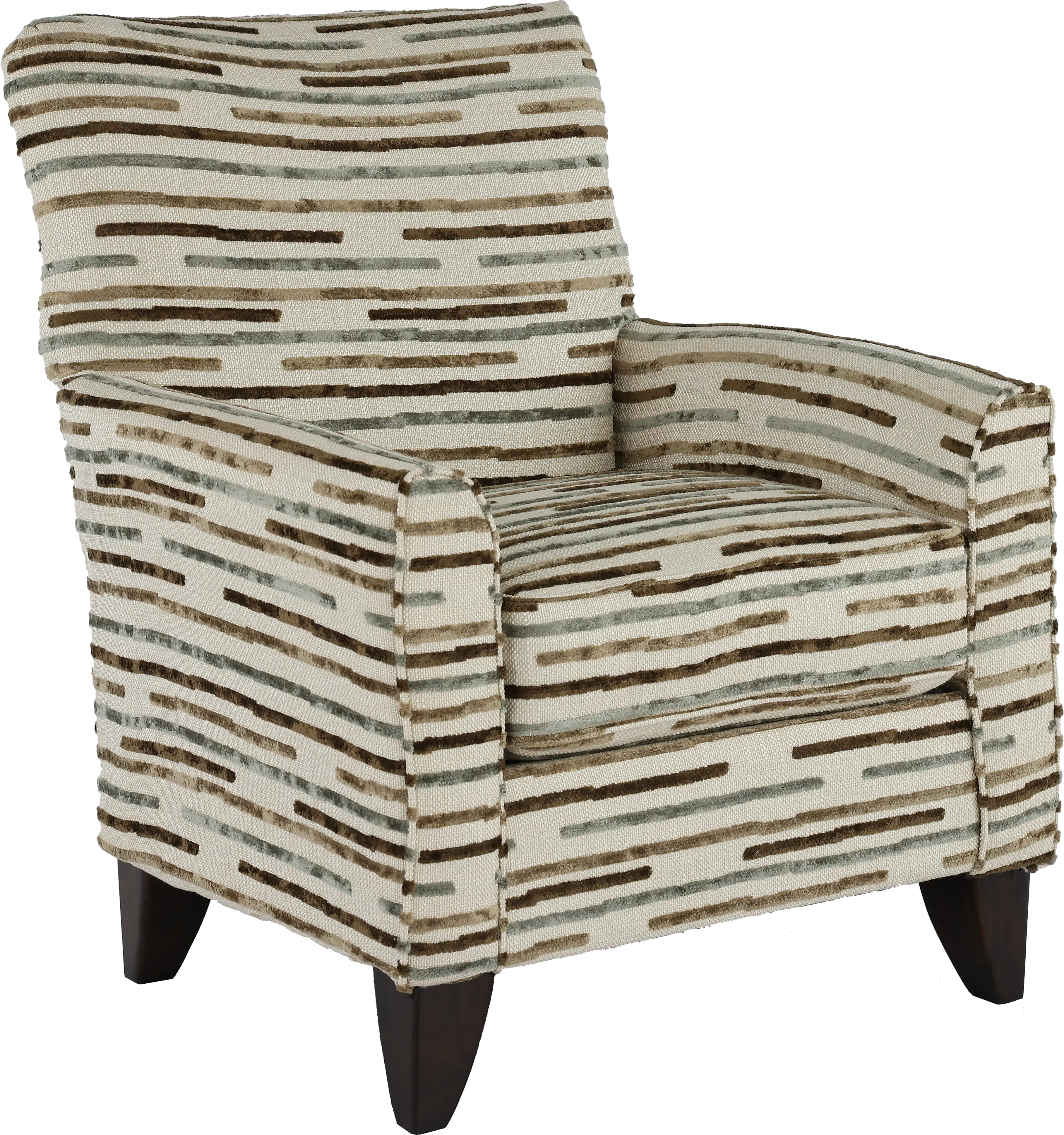 RAVEN3/CHR/MARBLE Raven Beige Striped Accent Chair-4