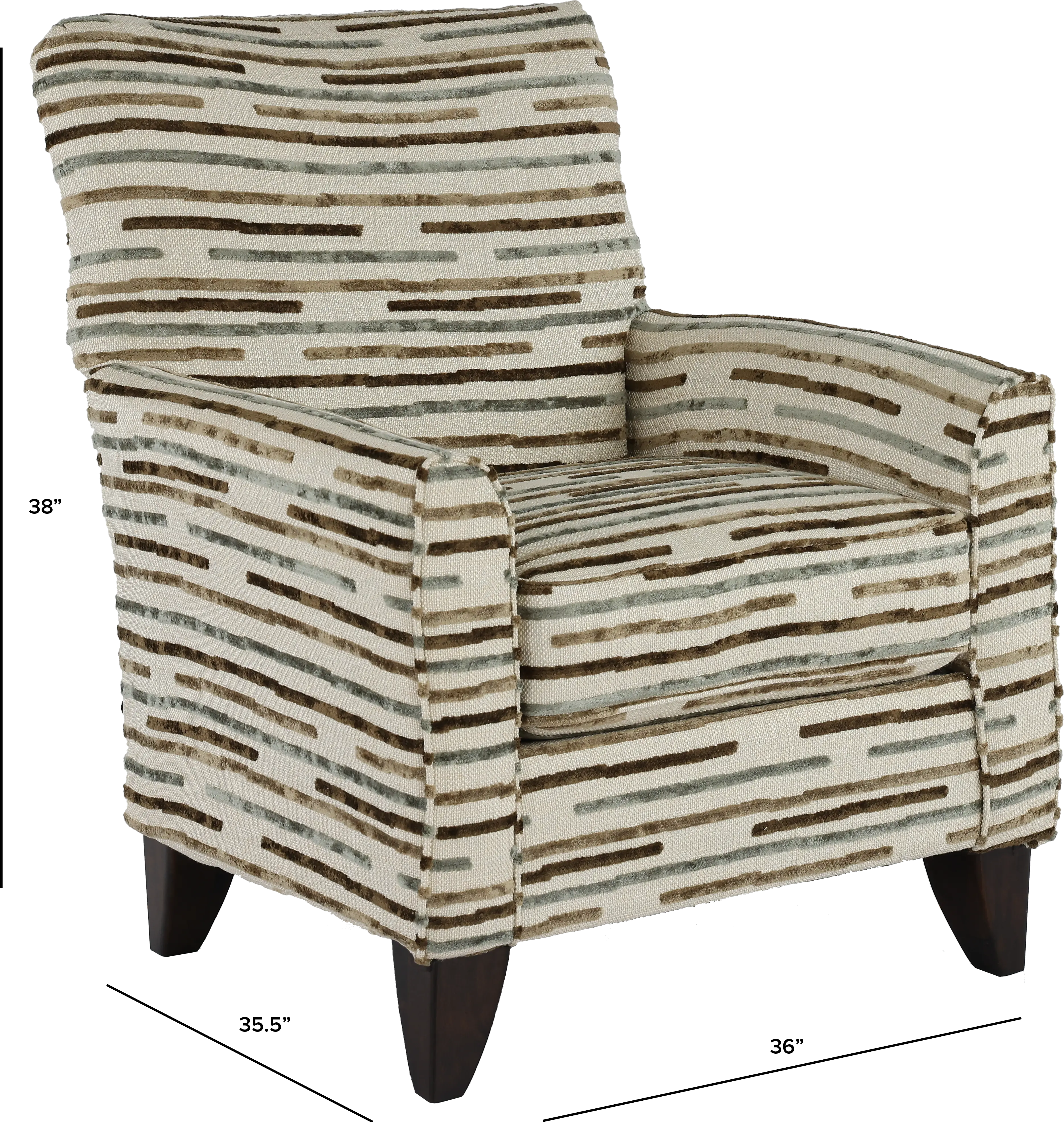 RAVEN3/CHR/MARBLE Raven Beige Striped Accent Chair-3