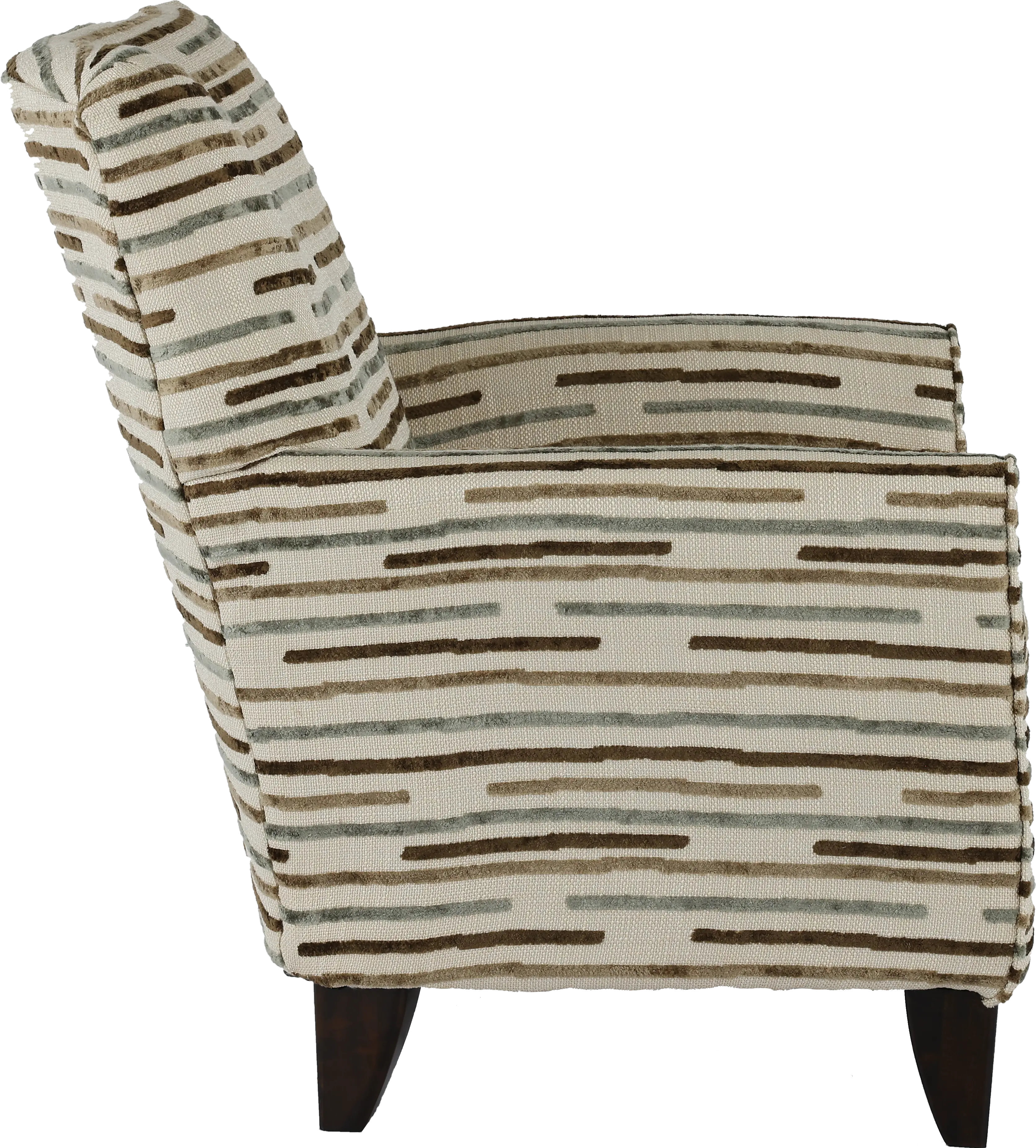 RAVEN3/CHR/MARBLE Raven Beige Striped Accent Chair-5