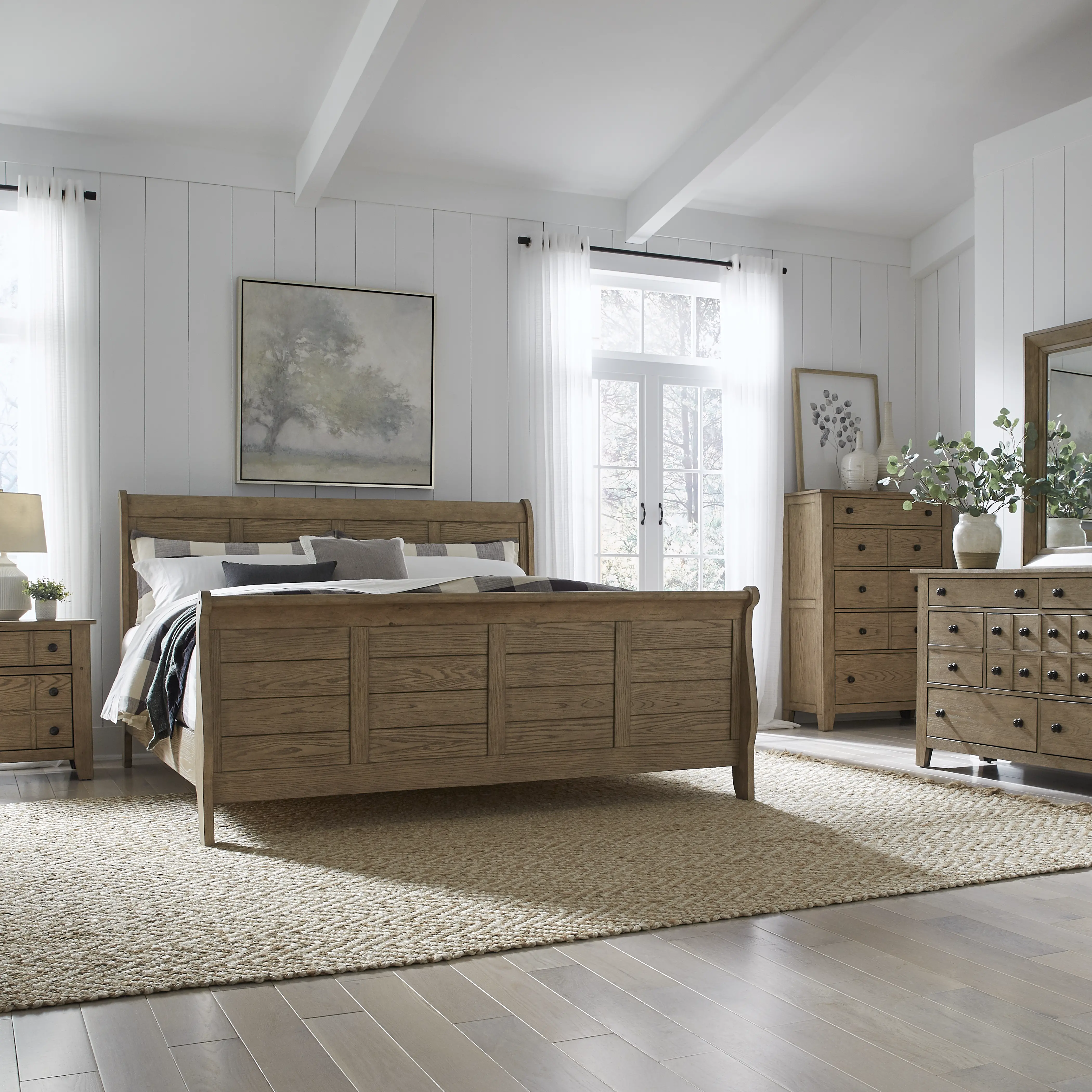 175S-BED5/0 Grandpa's Cabin Light Brown Queen Sleigh Bed-10