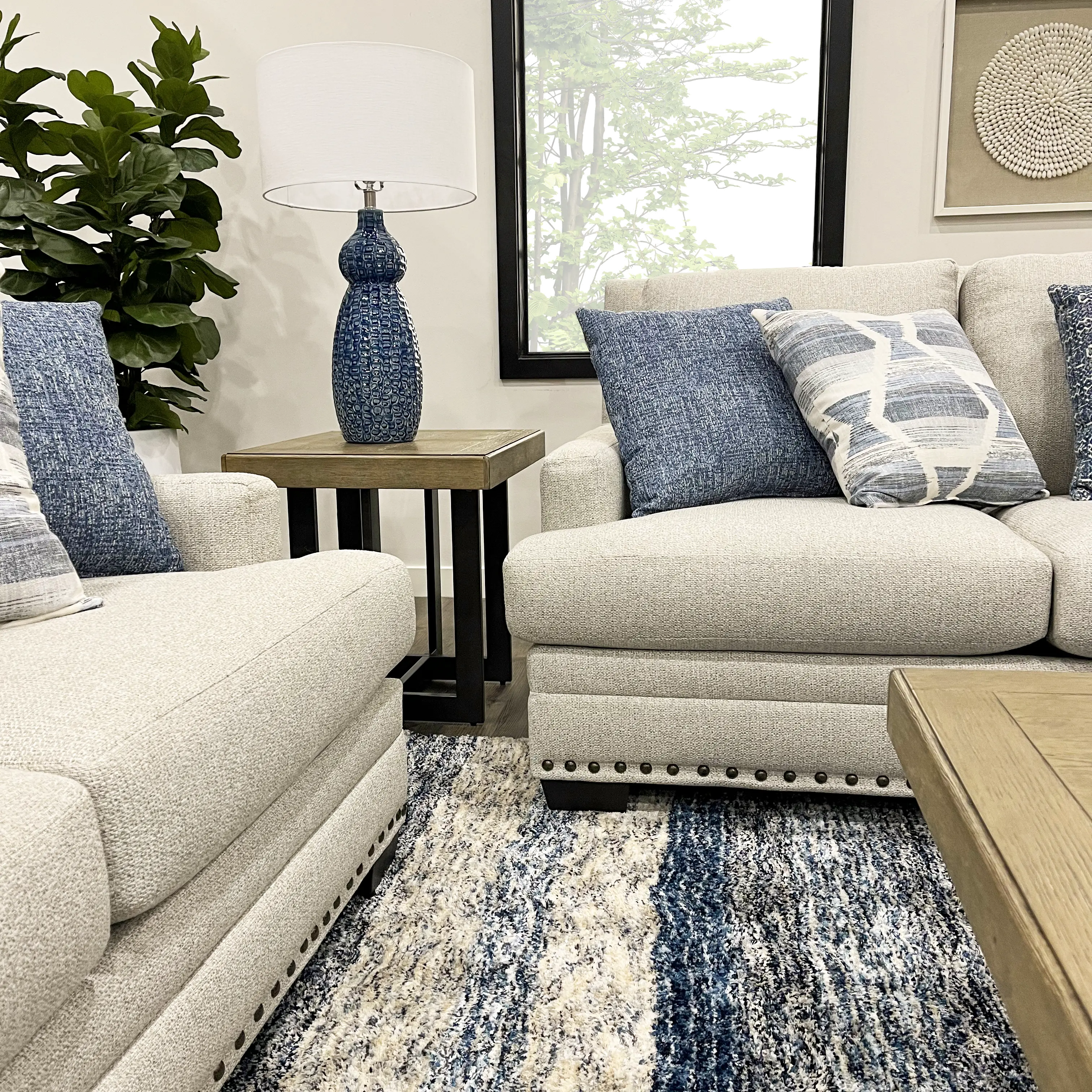 Modern Farmhouse Gray Loveseat-9