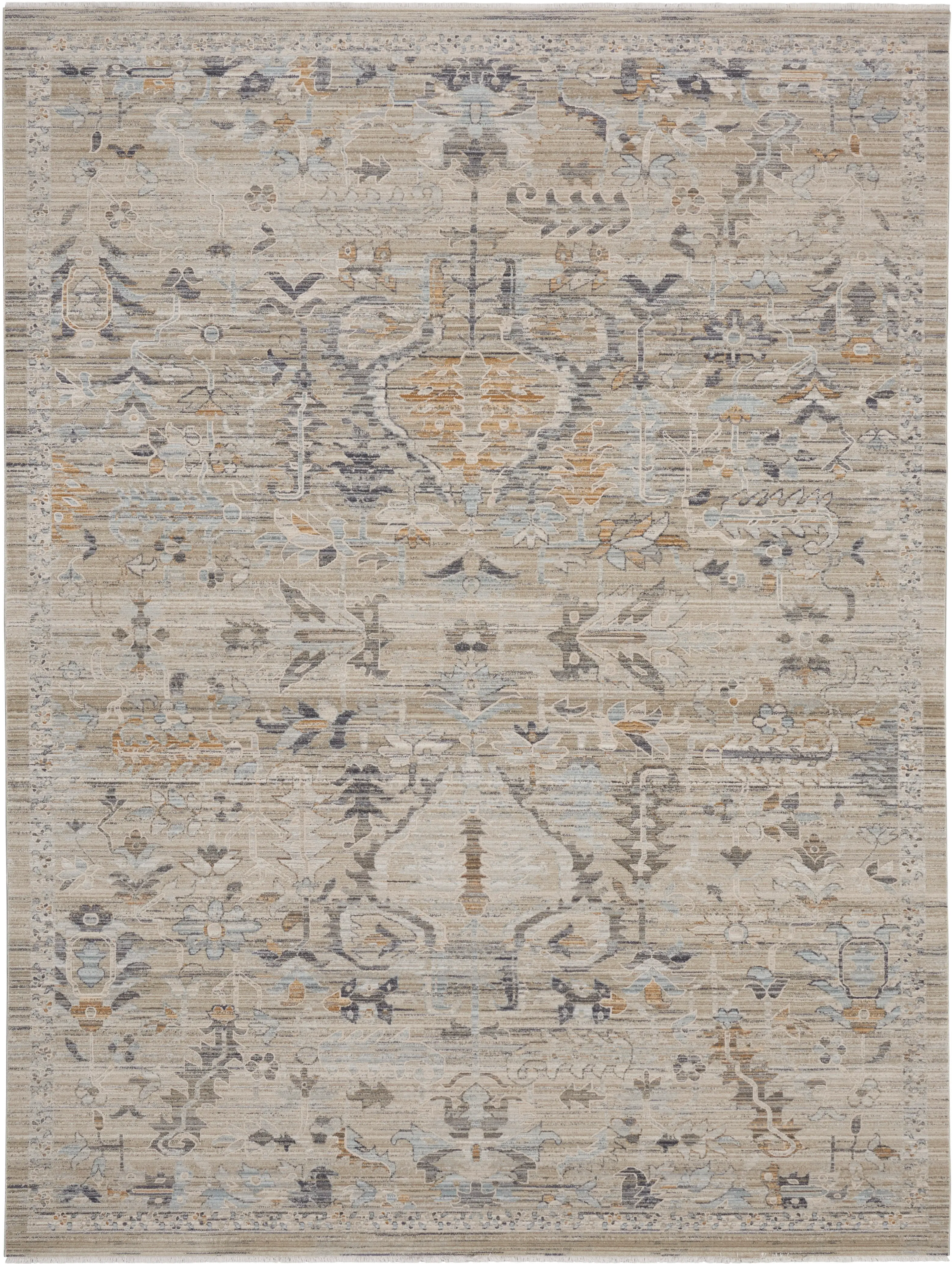 Lynx 8 x 10 Boho Ivory Taupe Area Rug-1