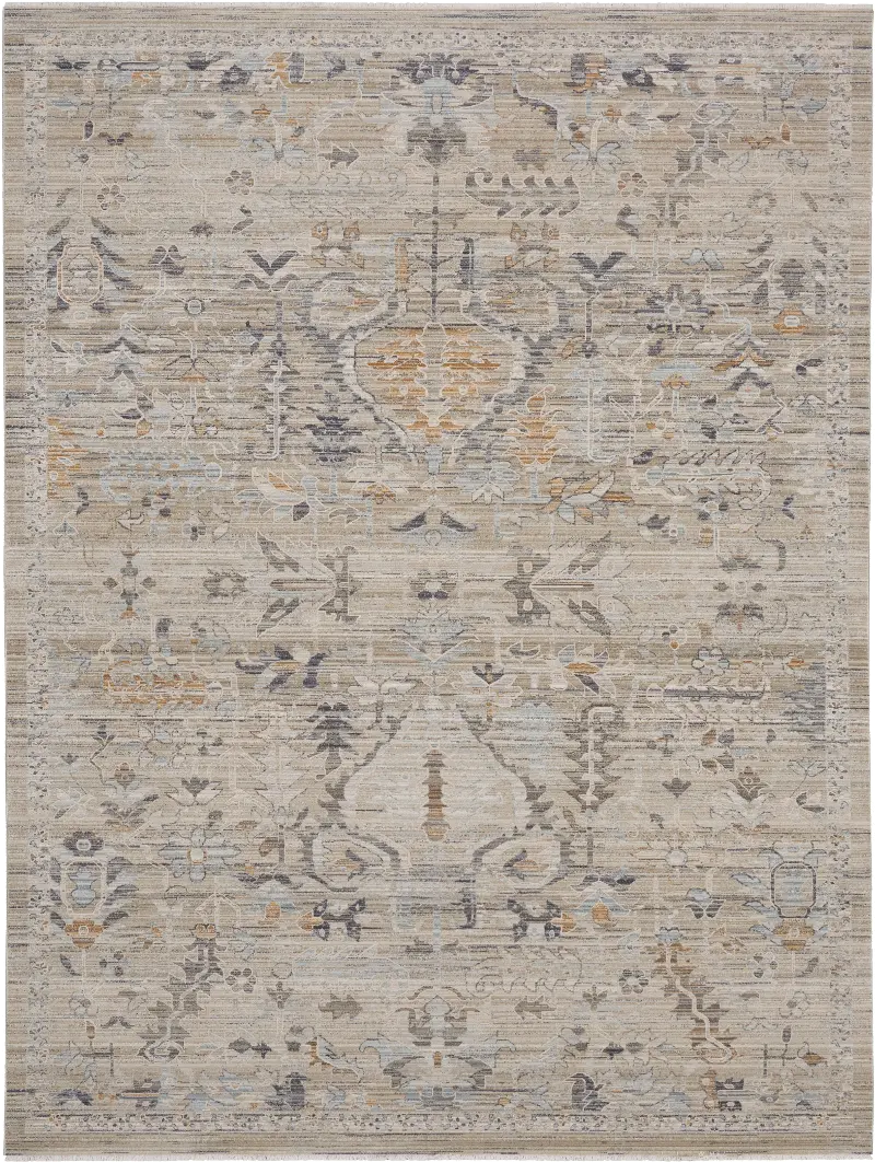Lynx 8 x 10 Boho Ivory Taupe Area Rug