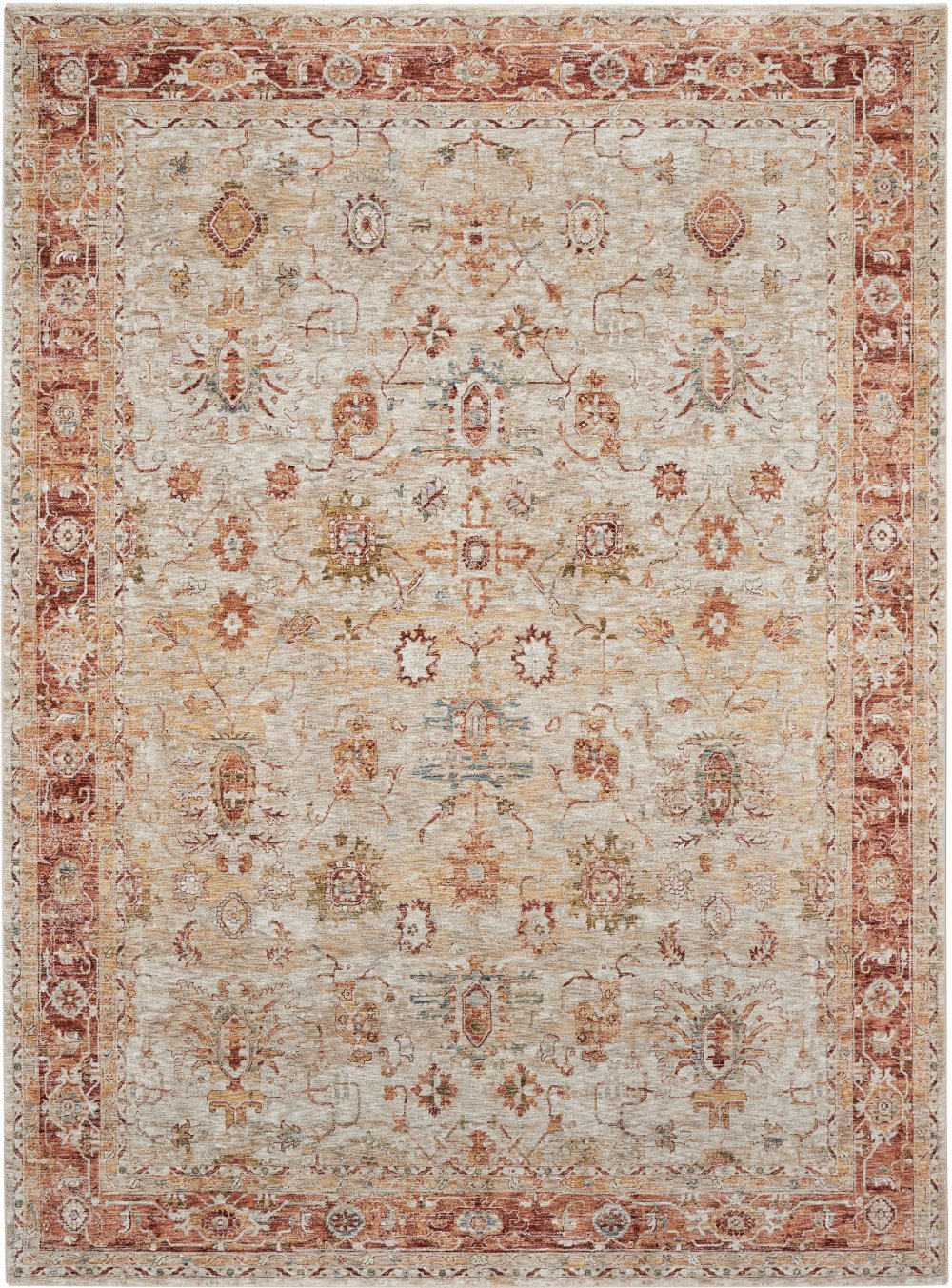 Sahar 8 x 10 Ivory Medallion Area Rug