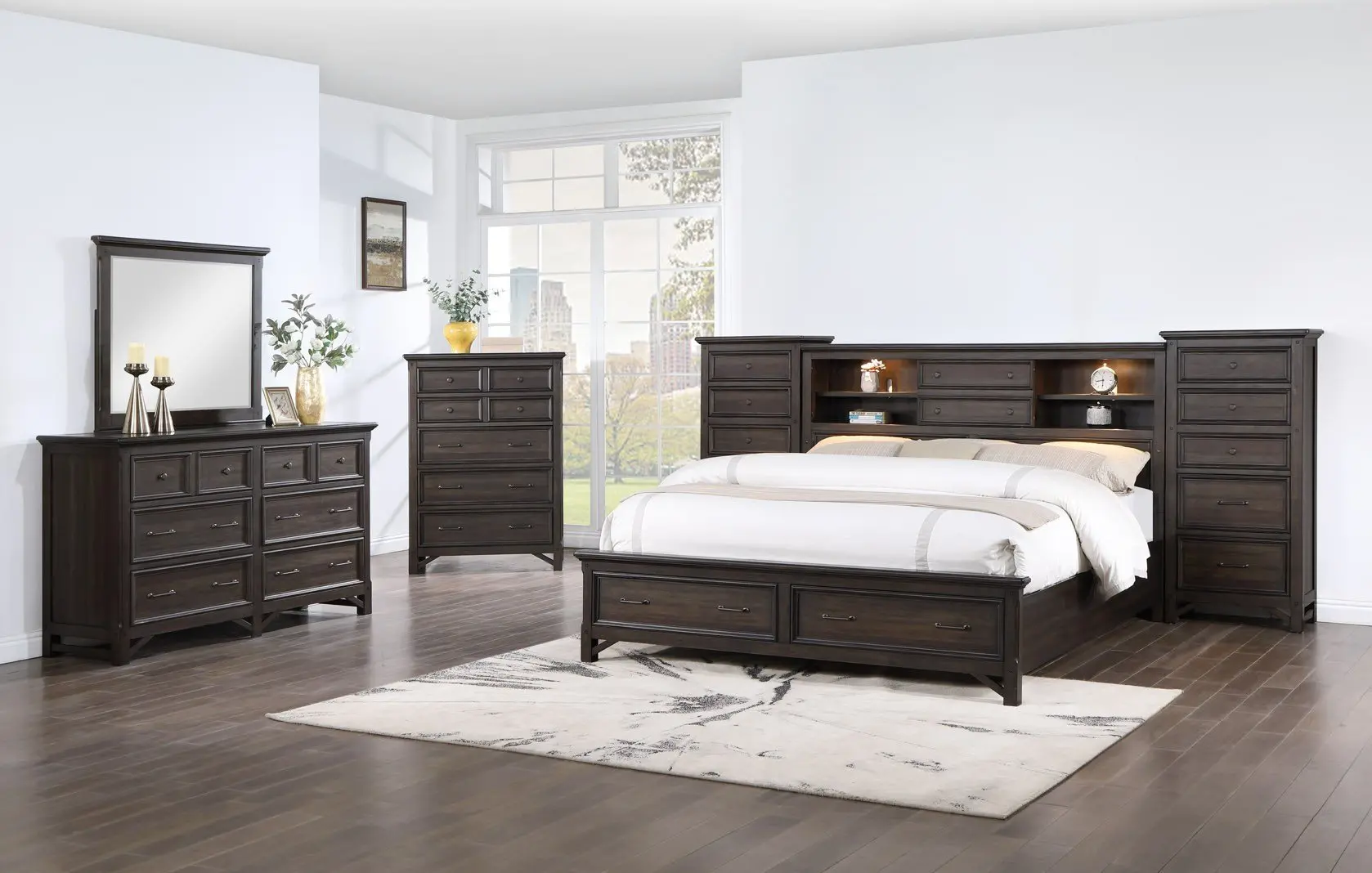 Stratford Brown Queen Storage Bed-3