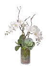 33  White Orchids in Glass Vase