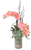 31  Pink Orchids in Glass Vase
