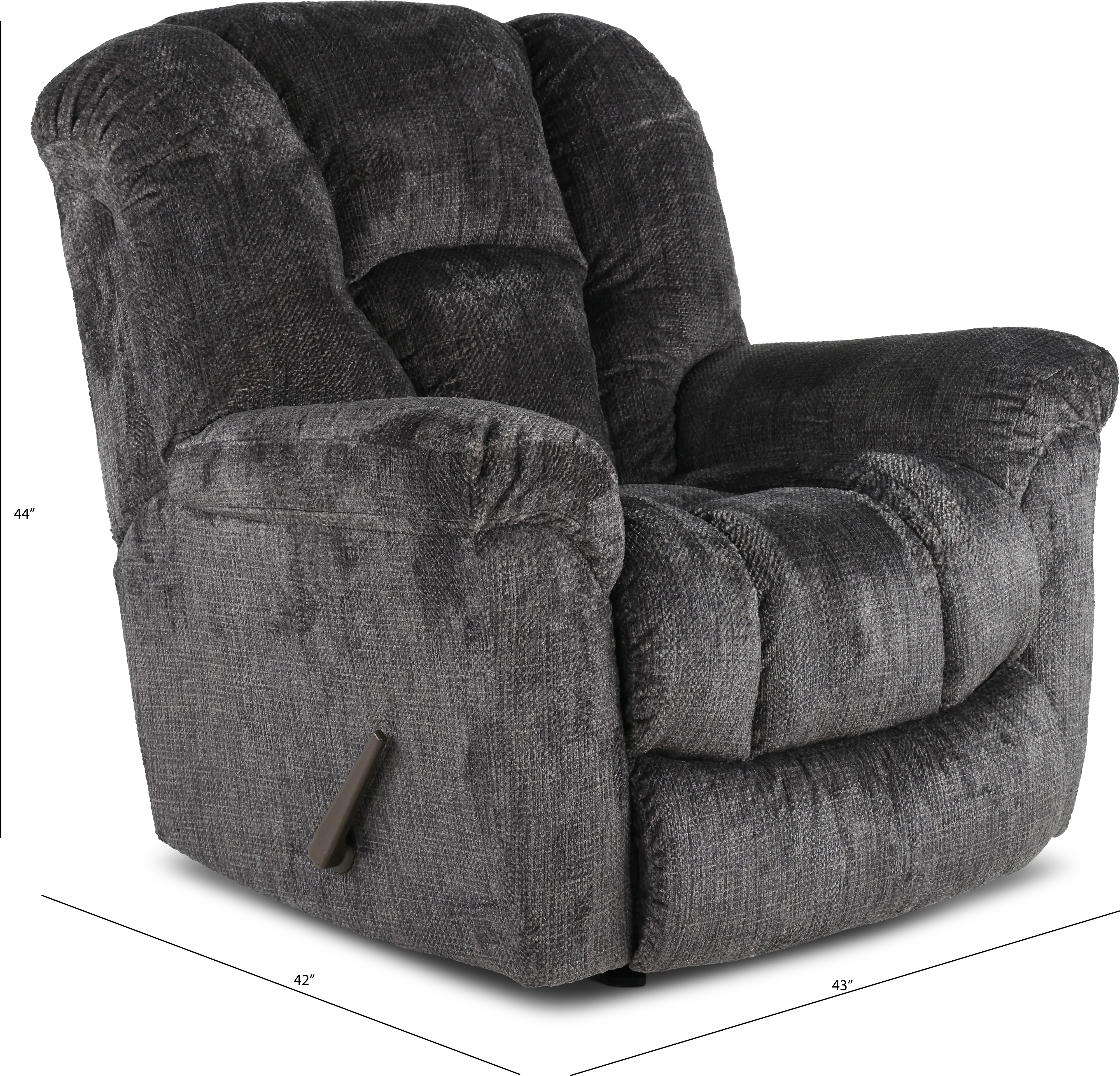 Equalizer Charcoal Gray Manual Rocker Recliner-3