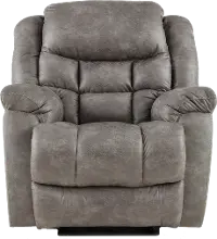 Blockbuster Gray Power Rocker Recliner