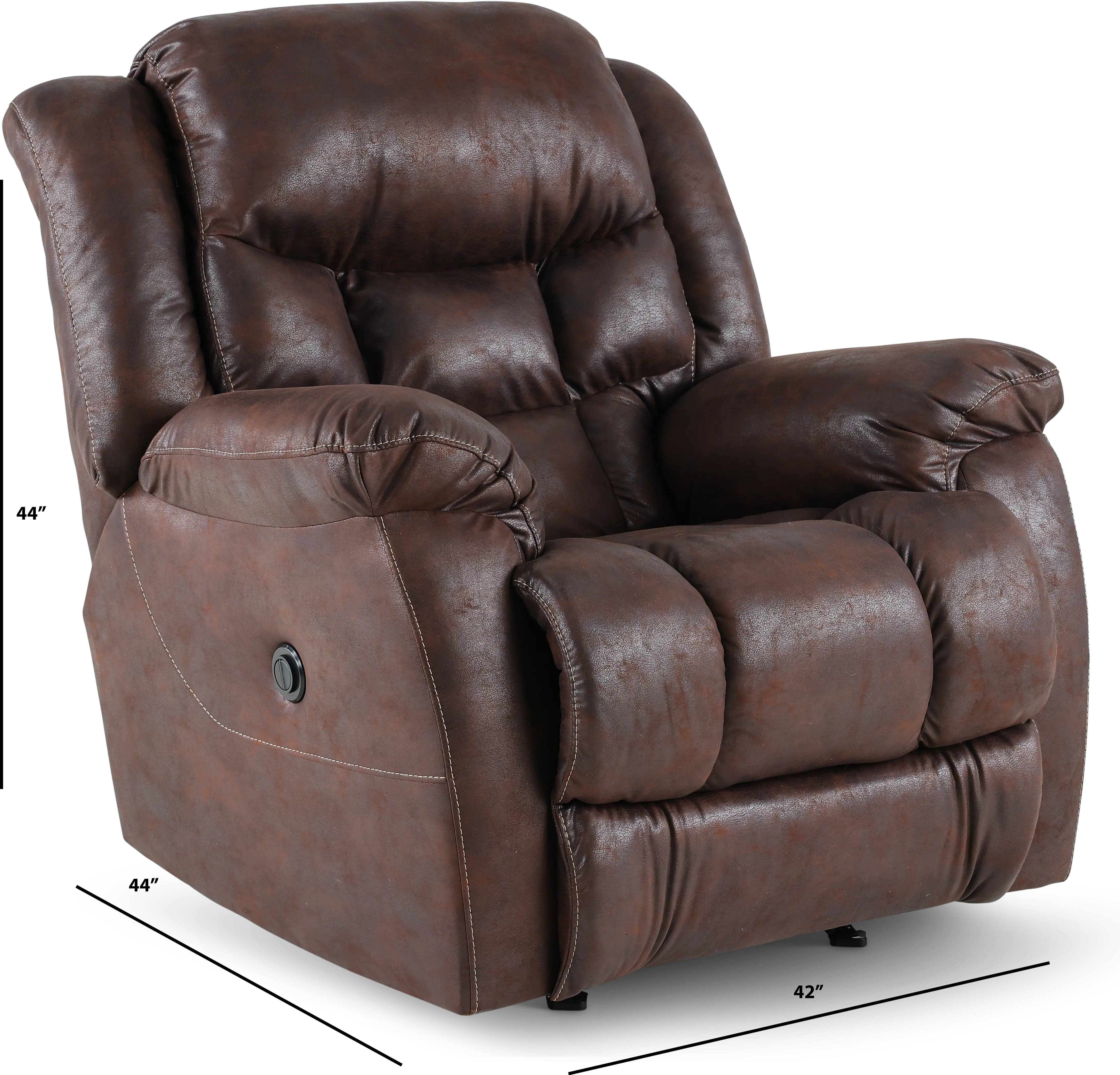 Blockbuster Brown Power Rocker Recliner-5