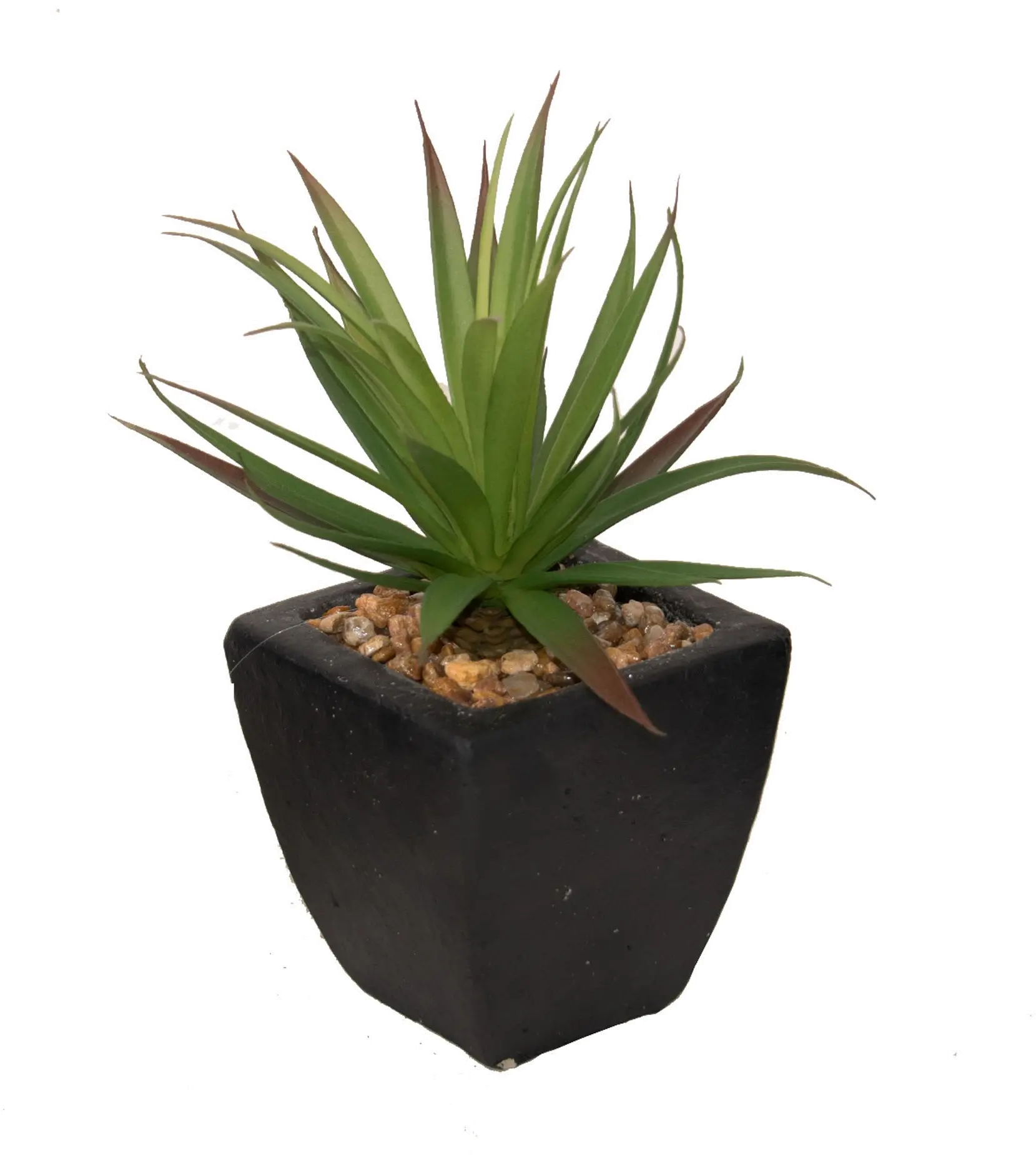 Faux Agave Plant in Stone Pot-1