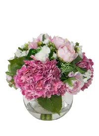 13  Pink Hydrangea Peony Bowl