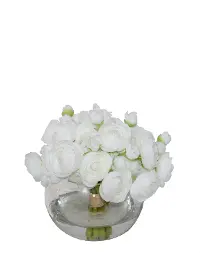 7  Mini Ranunculus in Glass Bowl