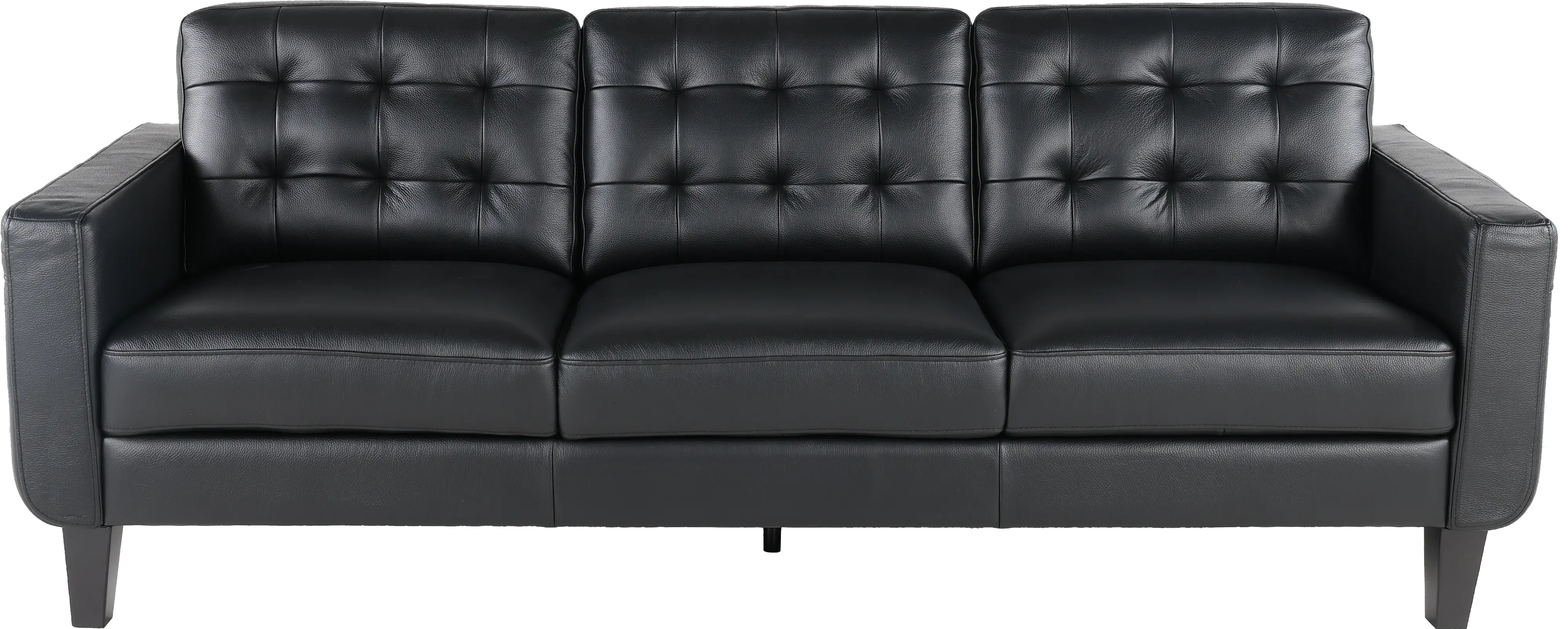 Cameron Black Leather Sofa-1