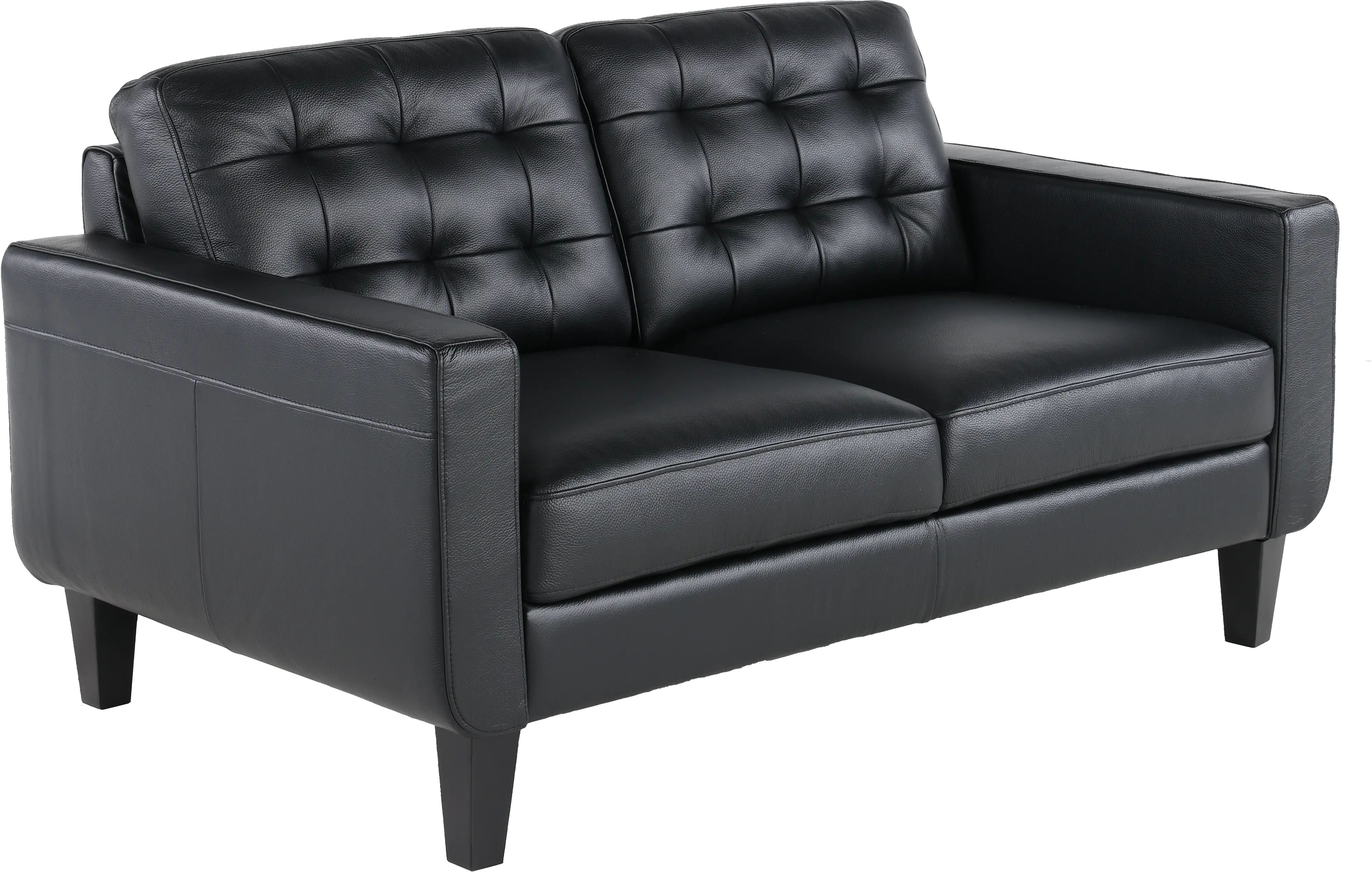 Cameron Black Leather Loveseat-4