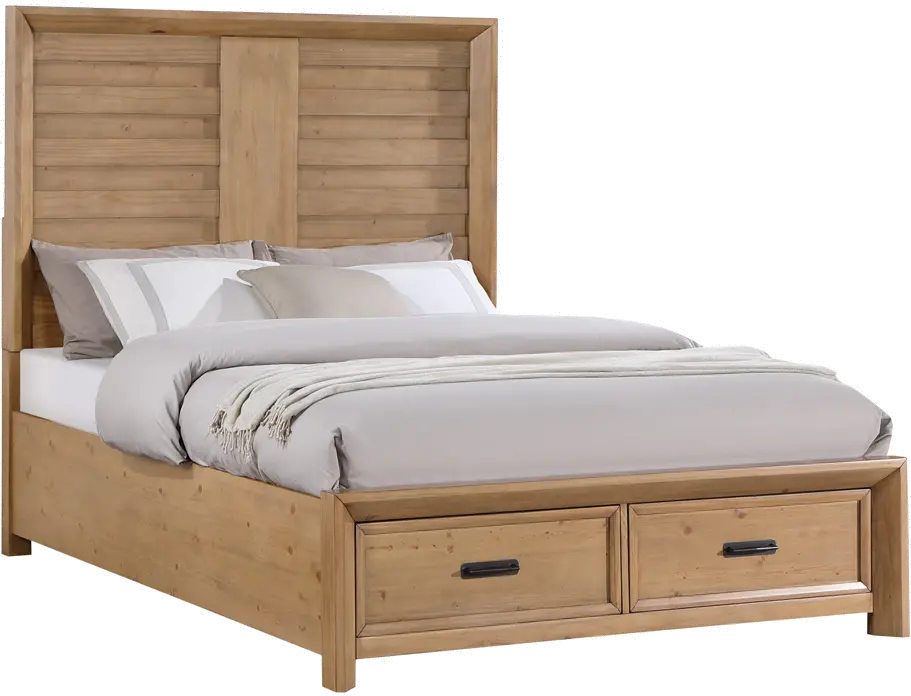 Brayden Light Brown Queen Storage Bed-1