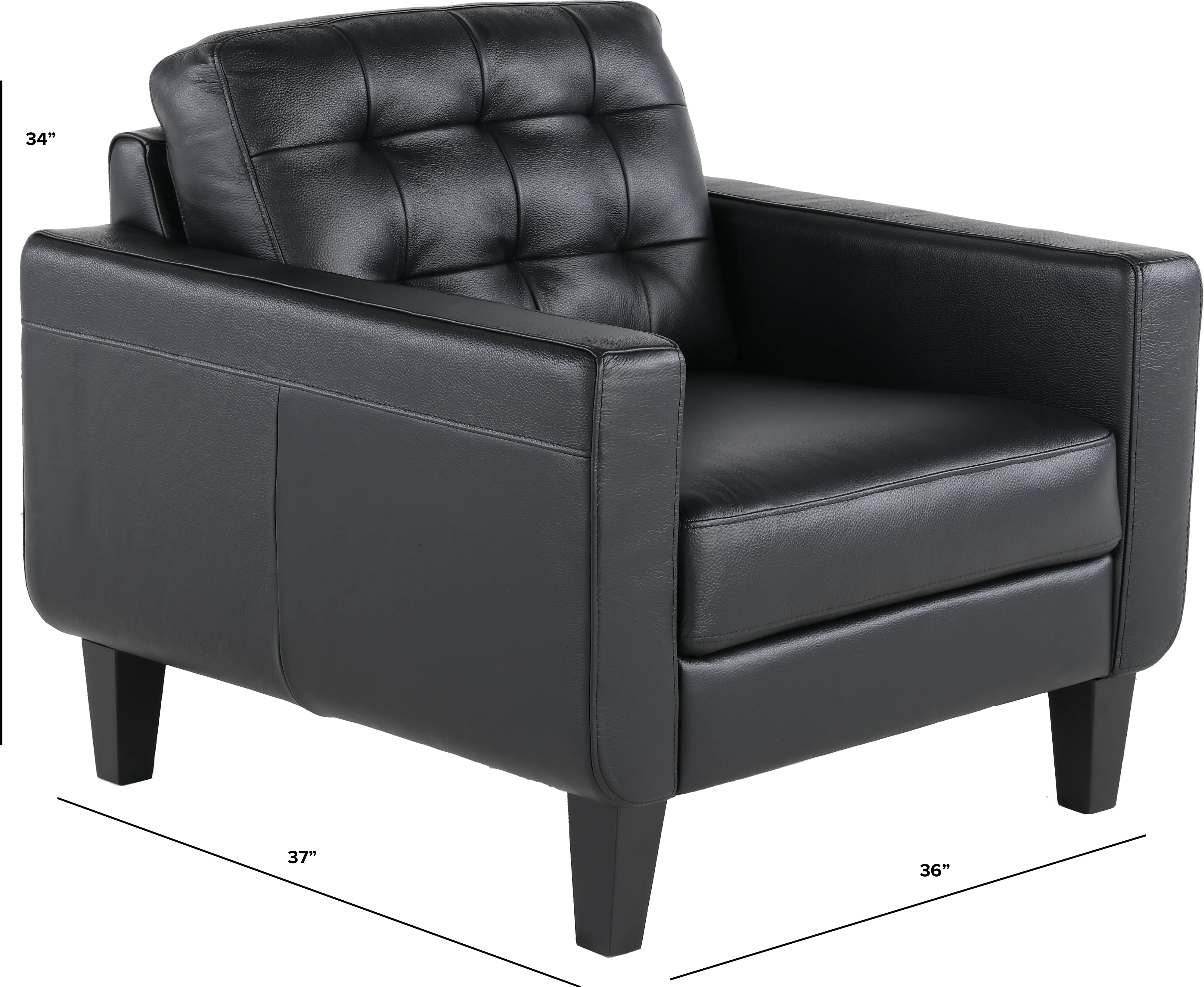 Cameron Black Leather Chair-3