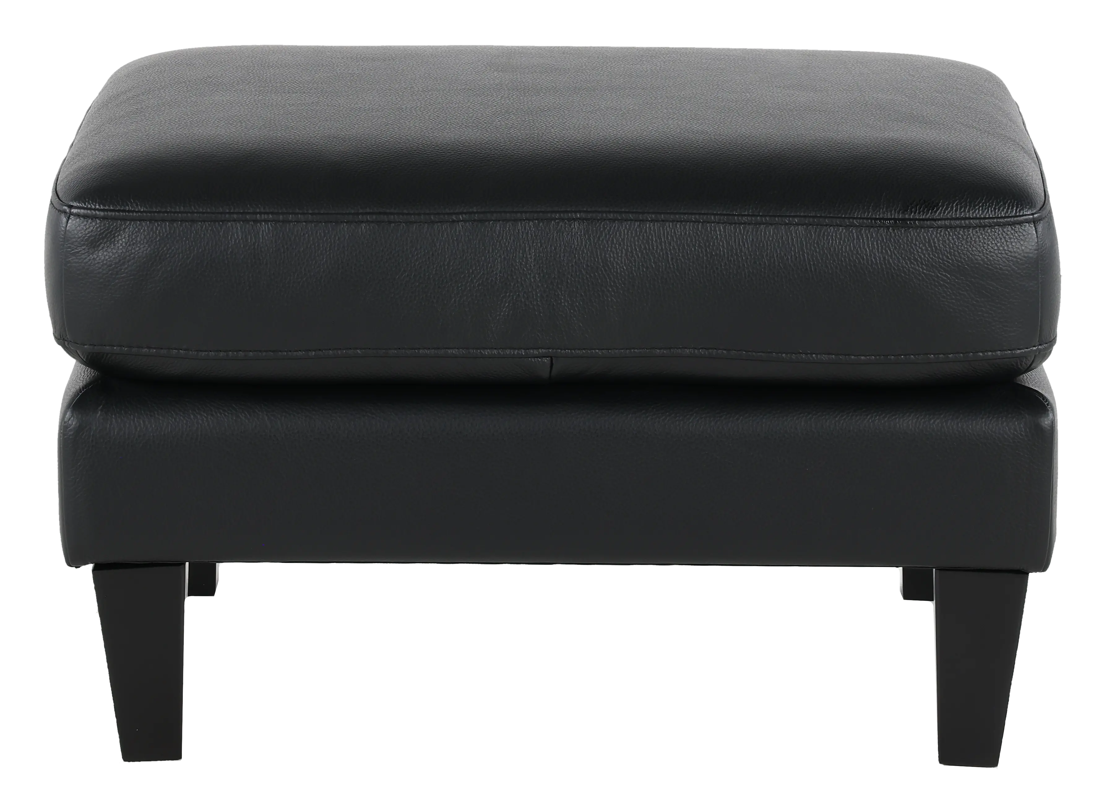 Cameron Black Leather Ottoman-1