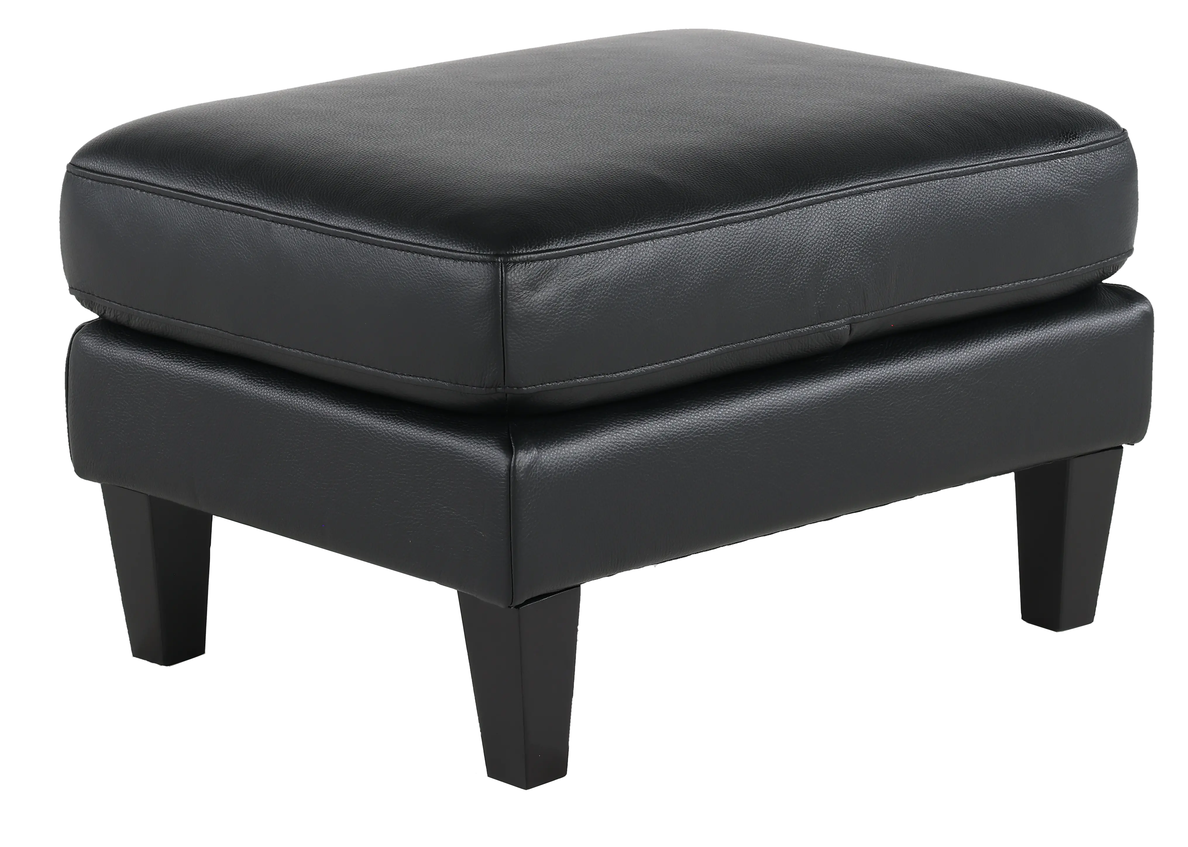 Cameron Black Leather Ottoman-4