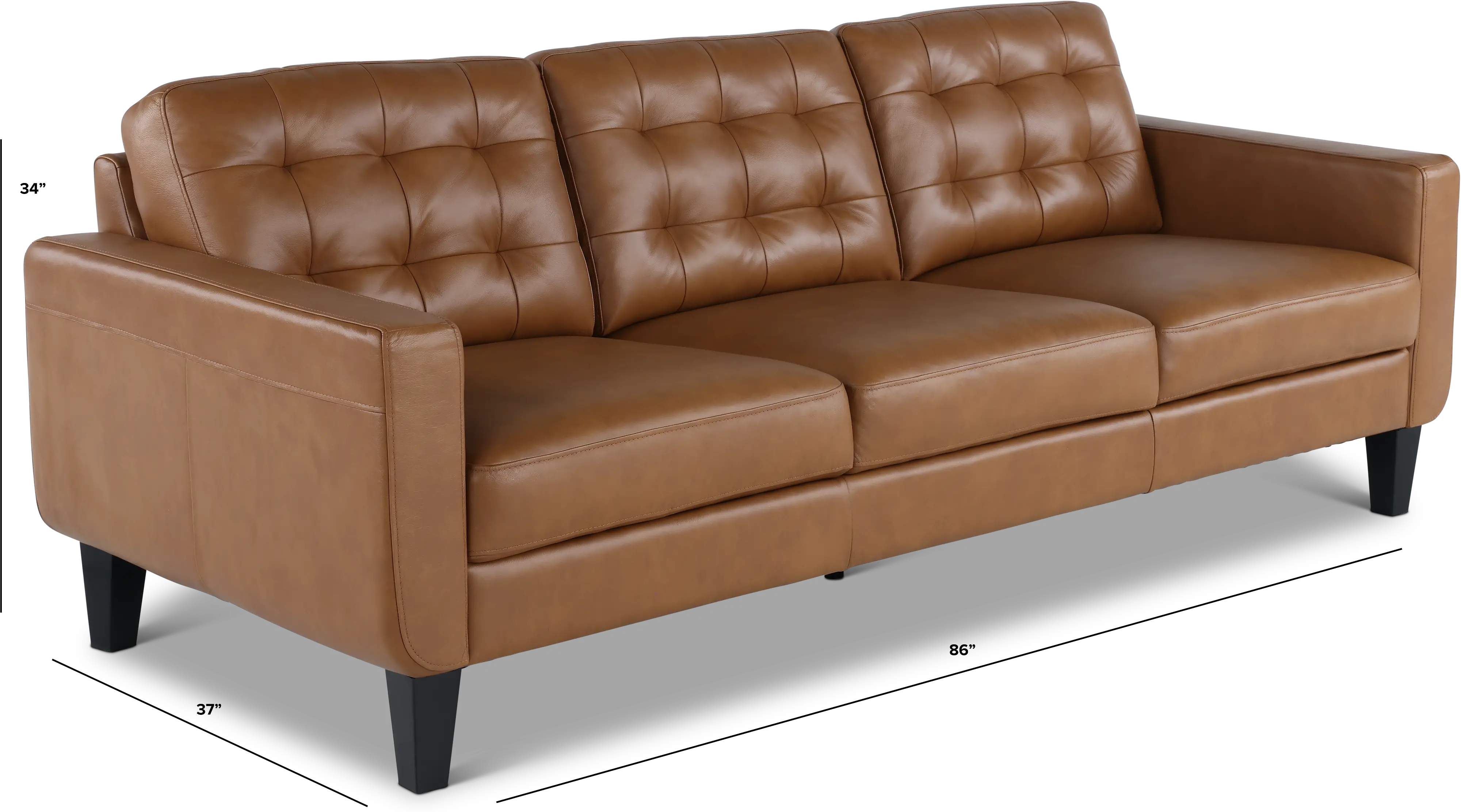 Cameron Brown Leather Sofa-3