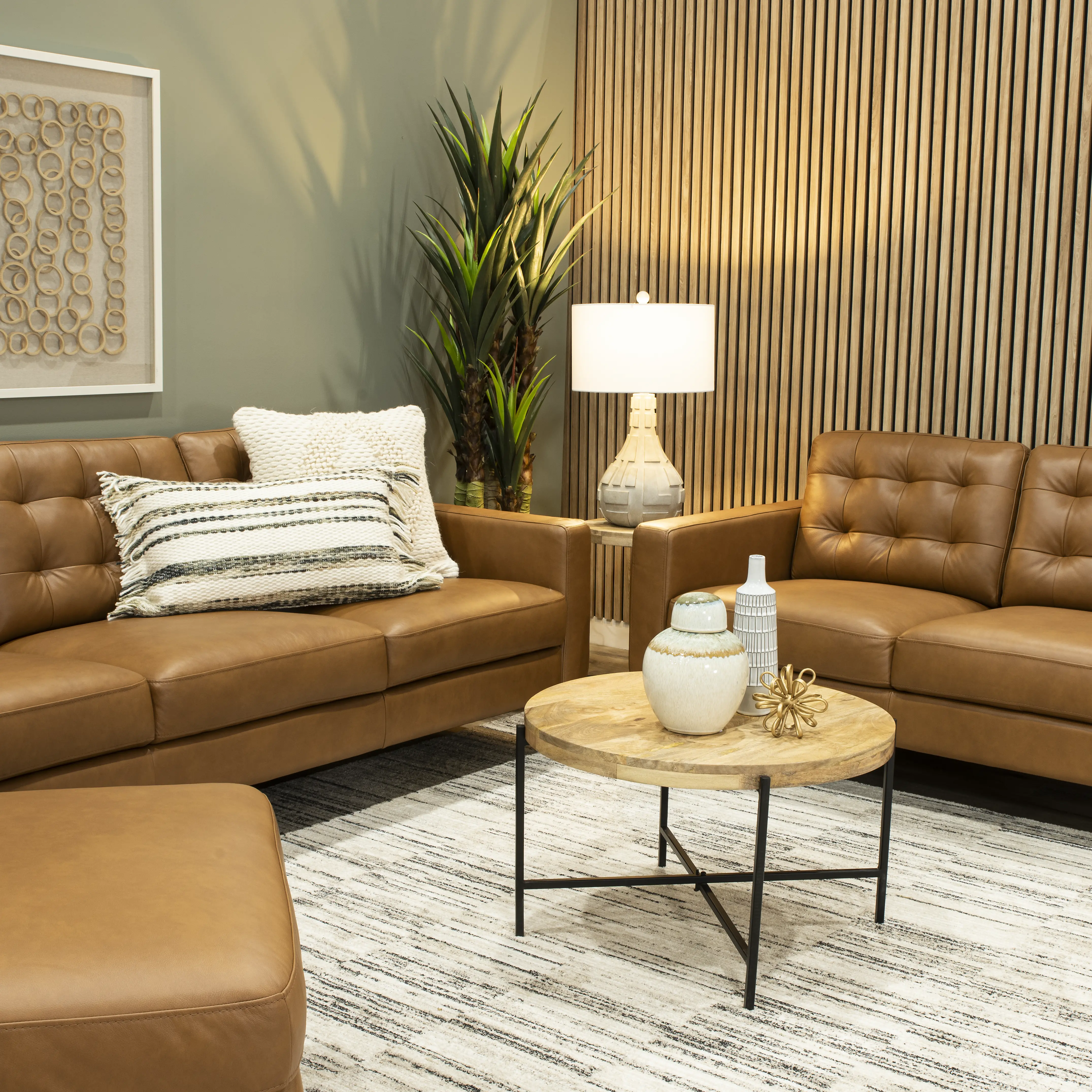 Cameron Brown Leather Sofa-9