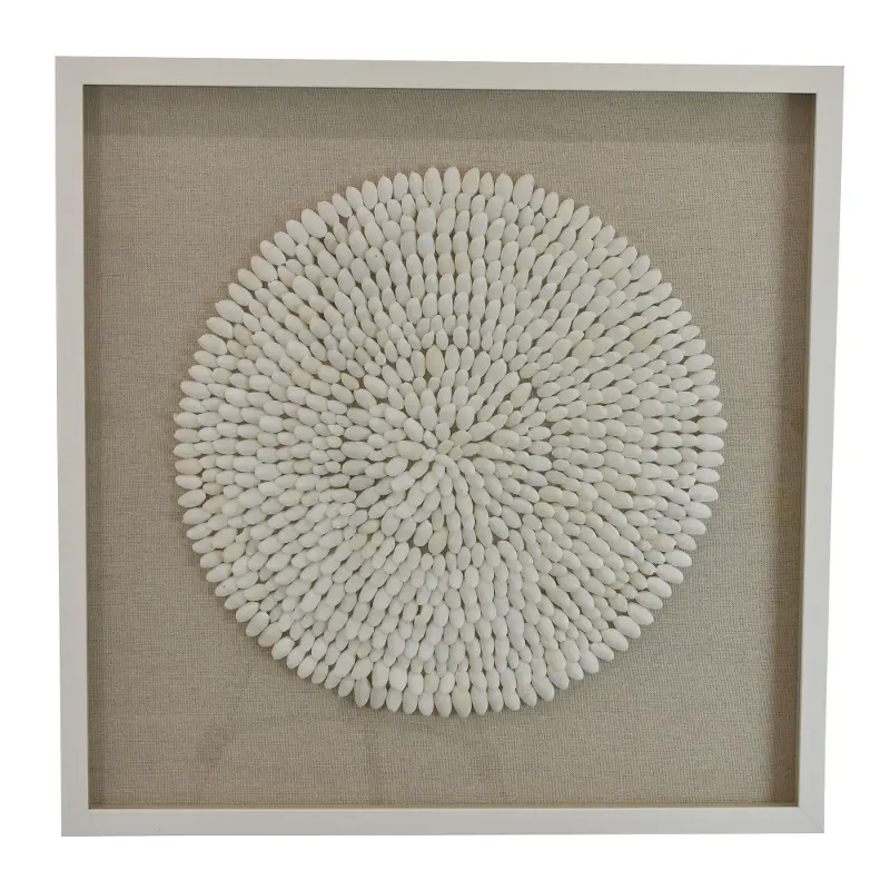 Shell and Natural Fiber Framed Wall Art