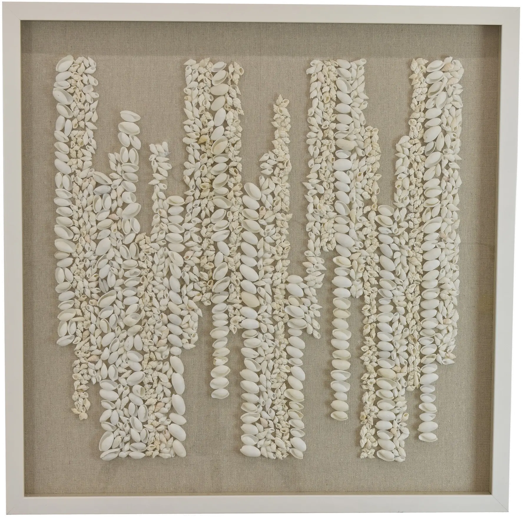 Shell and Natural Fiber Framed Wall Art-1