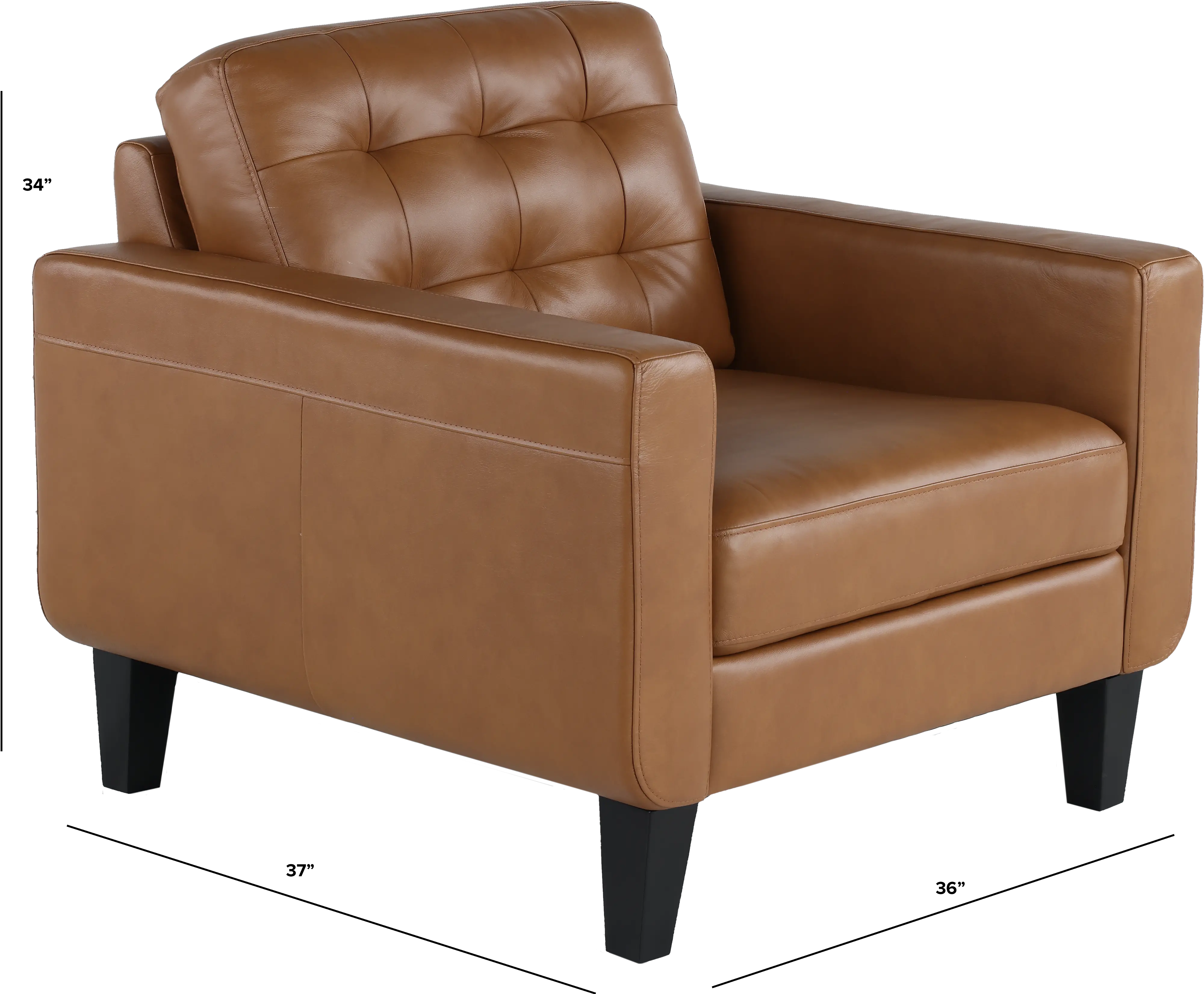 Cameron Brown Leather Chair-3