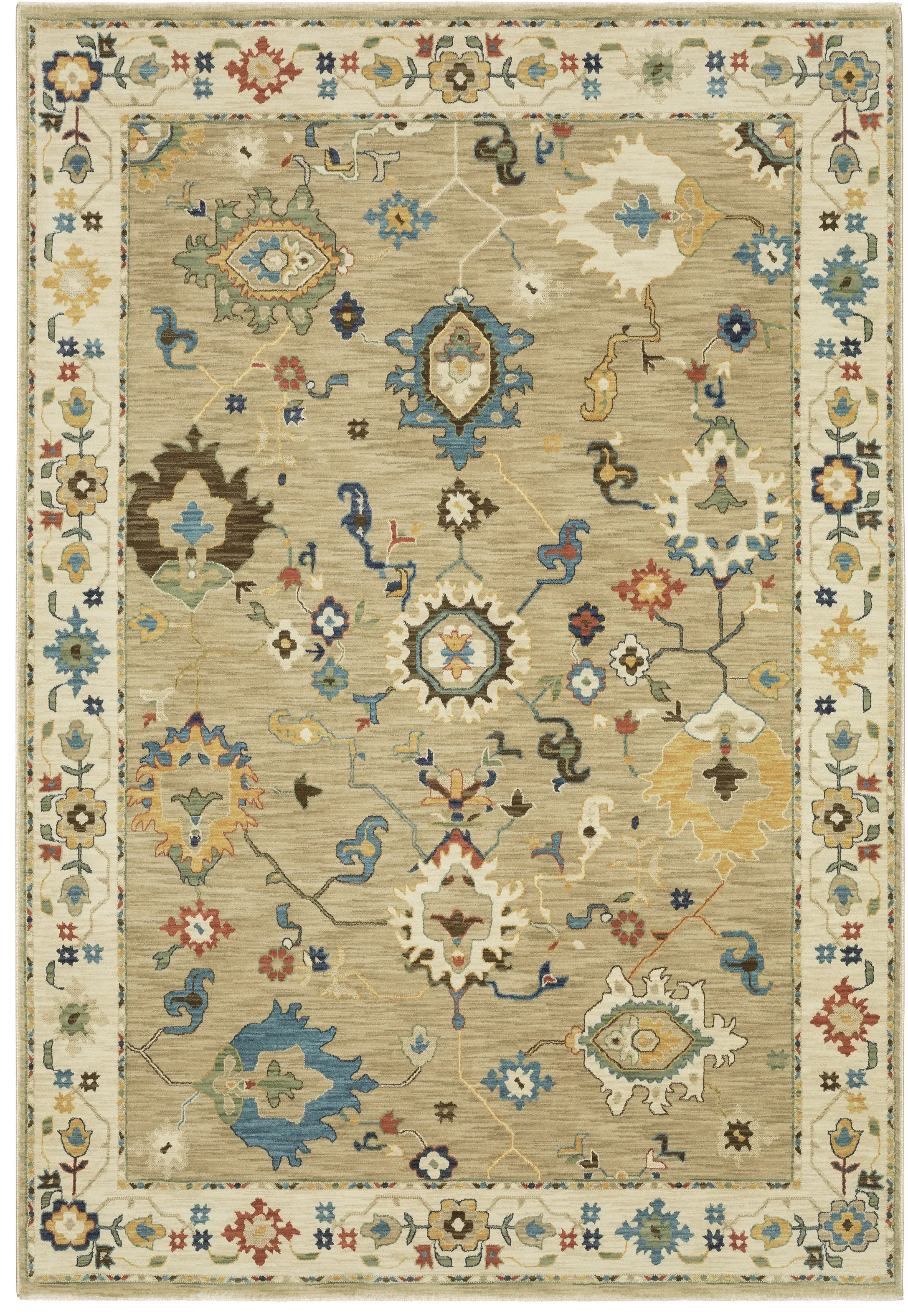 Francesca 8 x 11 Oriental Beige Area Rug-1