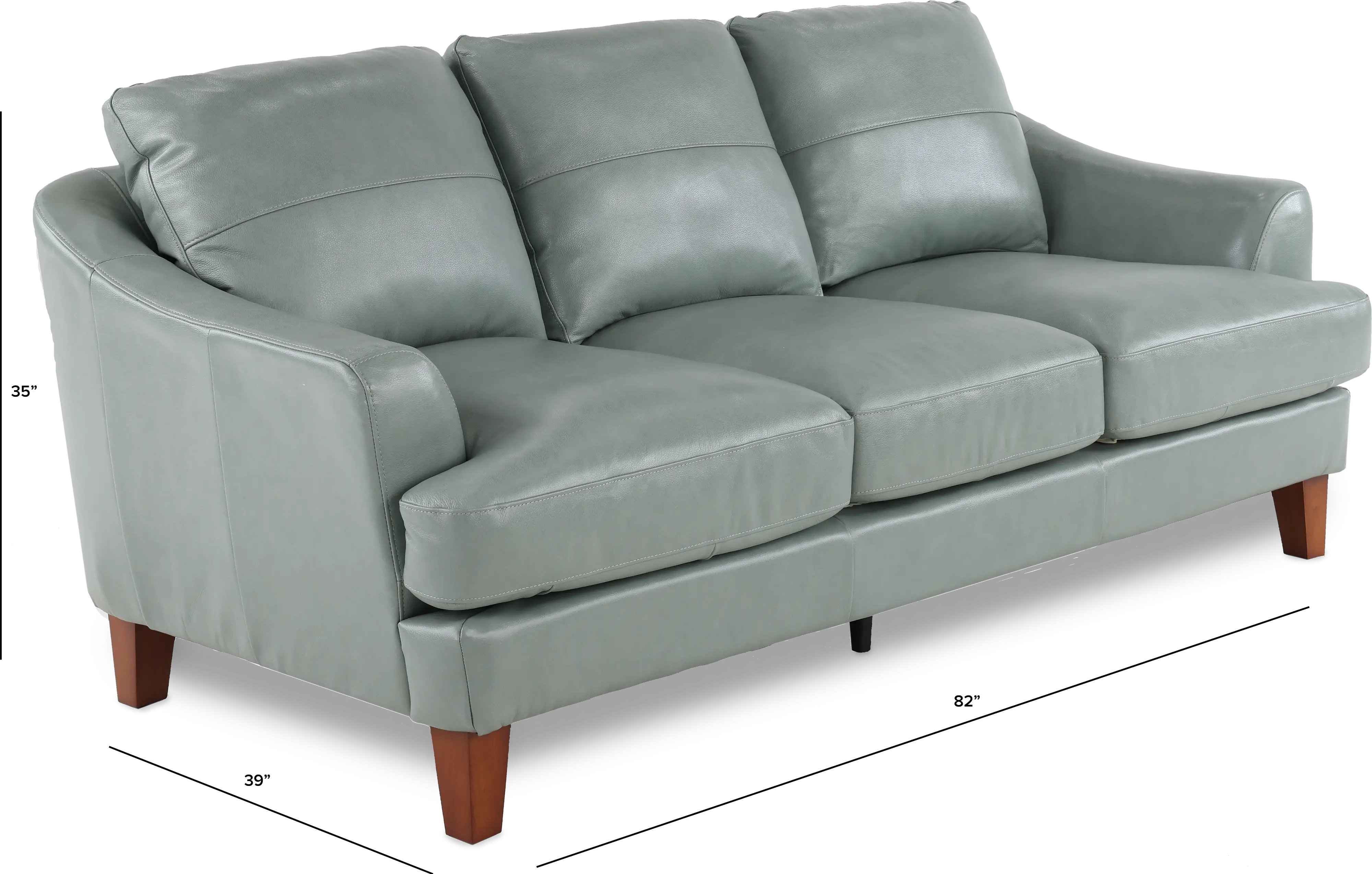 Palmer Ice Blue Leather Sofa-3