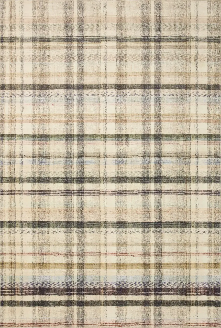 HUM-02CJ-IV/MLTI-5X7 Humphrey 5 x 7 Ivory Plaid Area Rug-1