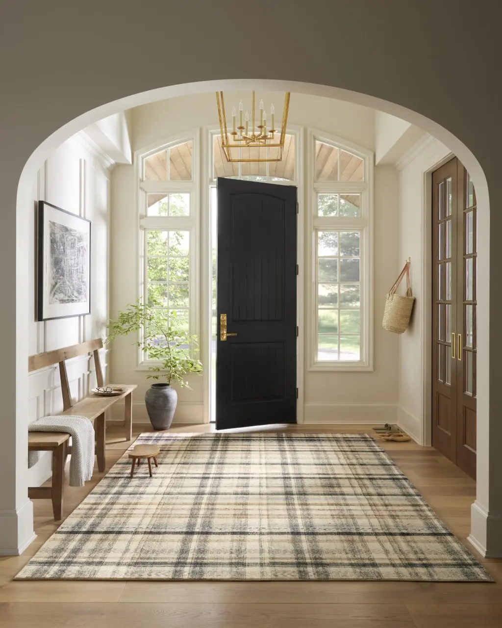 HUM-02CJ-IV/MLTI-5X7 Humphrey 5 x 7 Ivory Plaid Area Rug-2