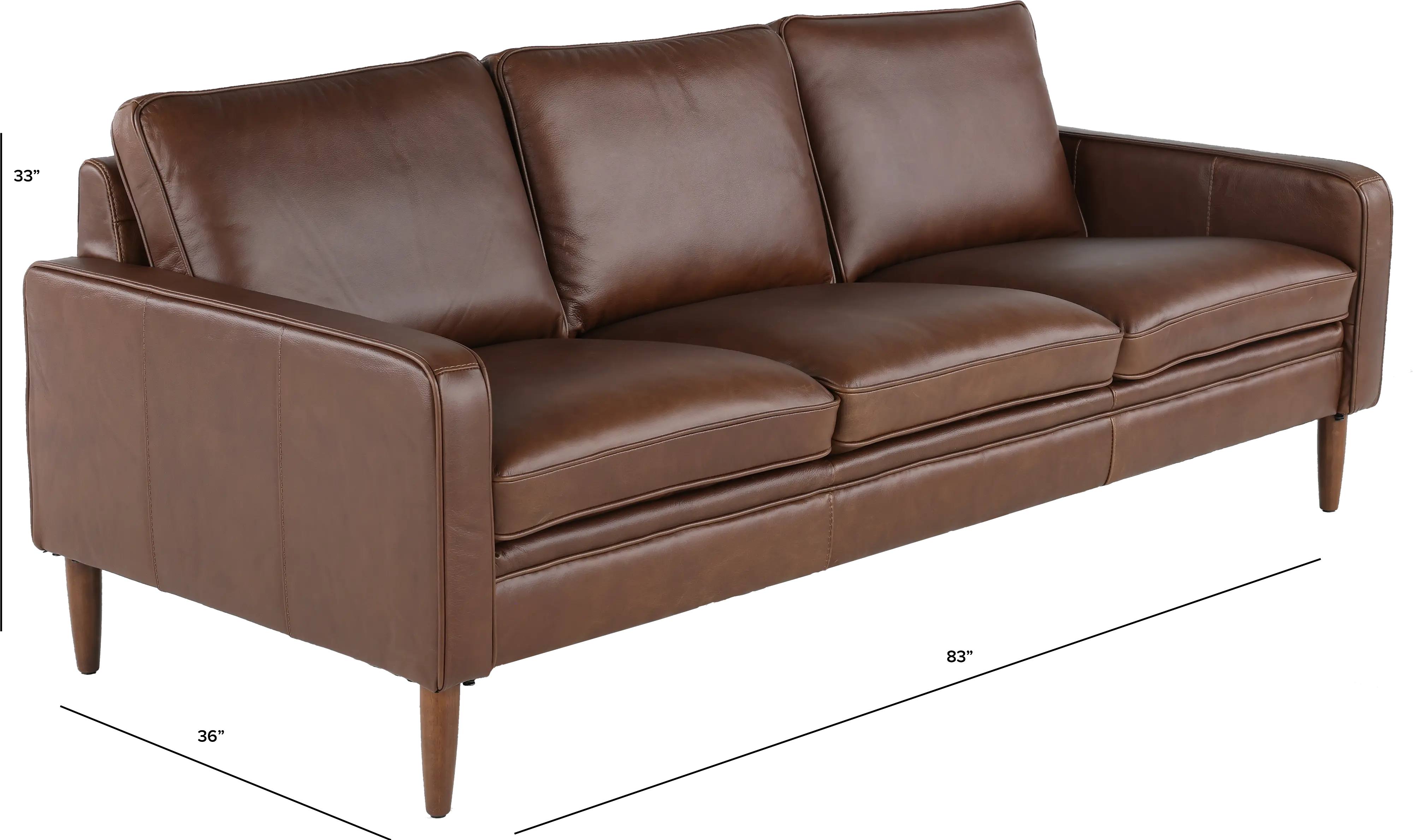 Volcano Brown Leather Sofa-3