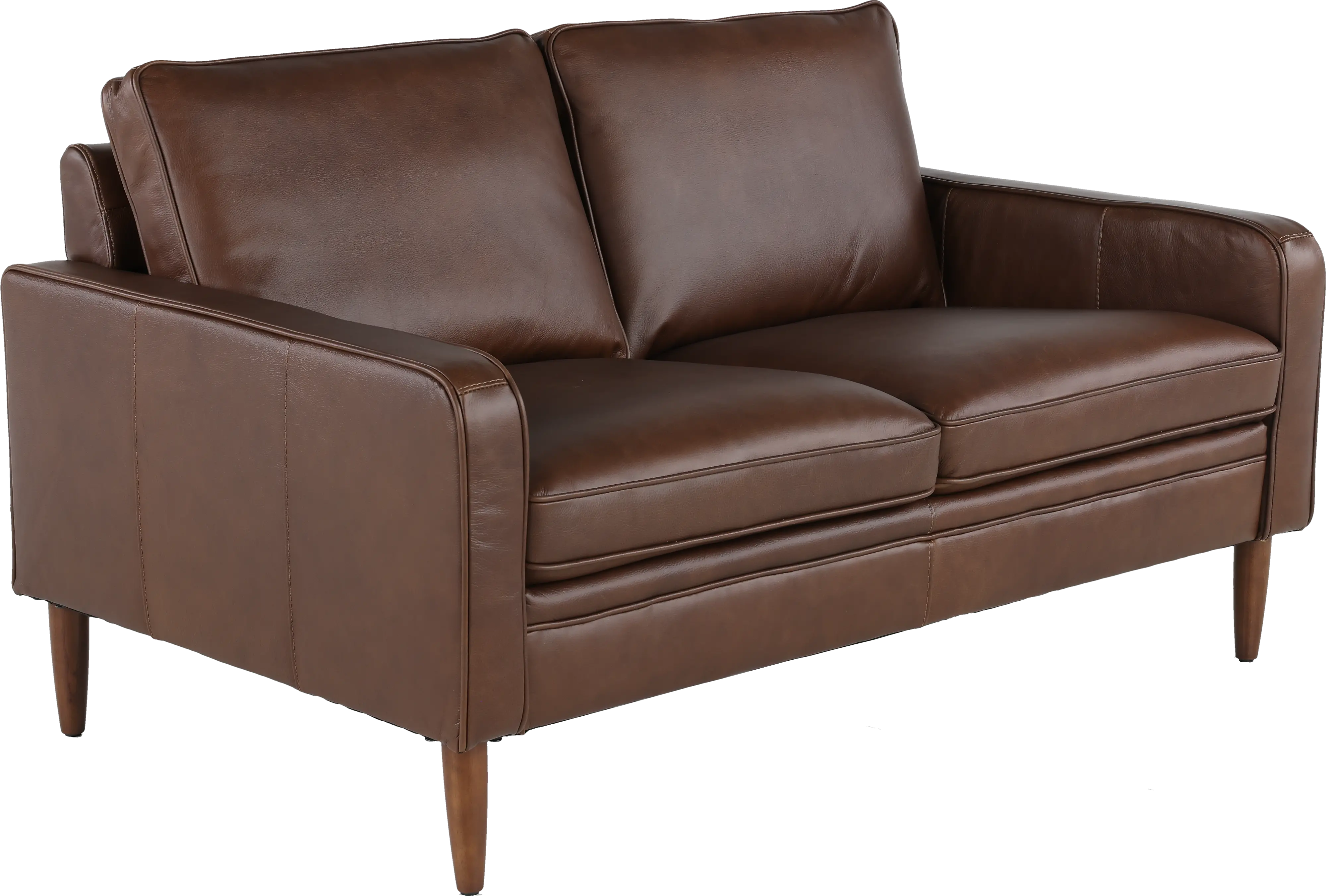 Volcano Brown Leather Loveseat-4