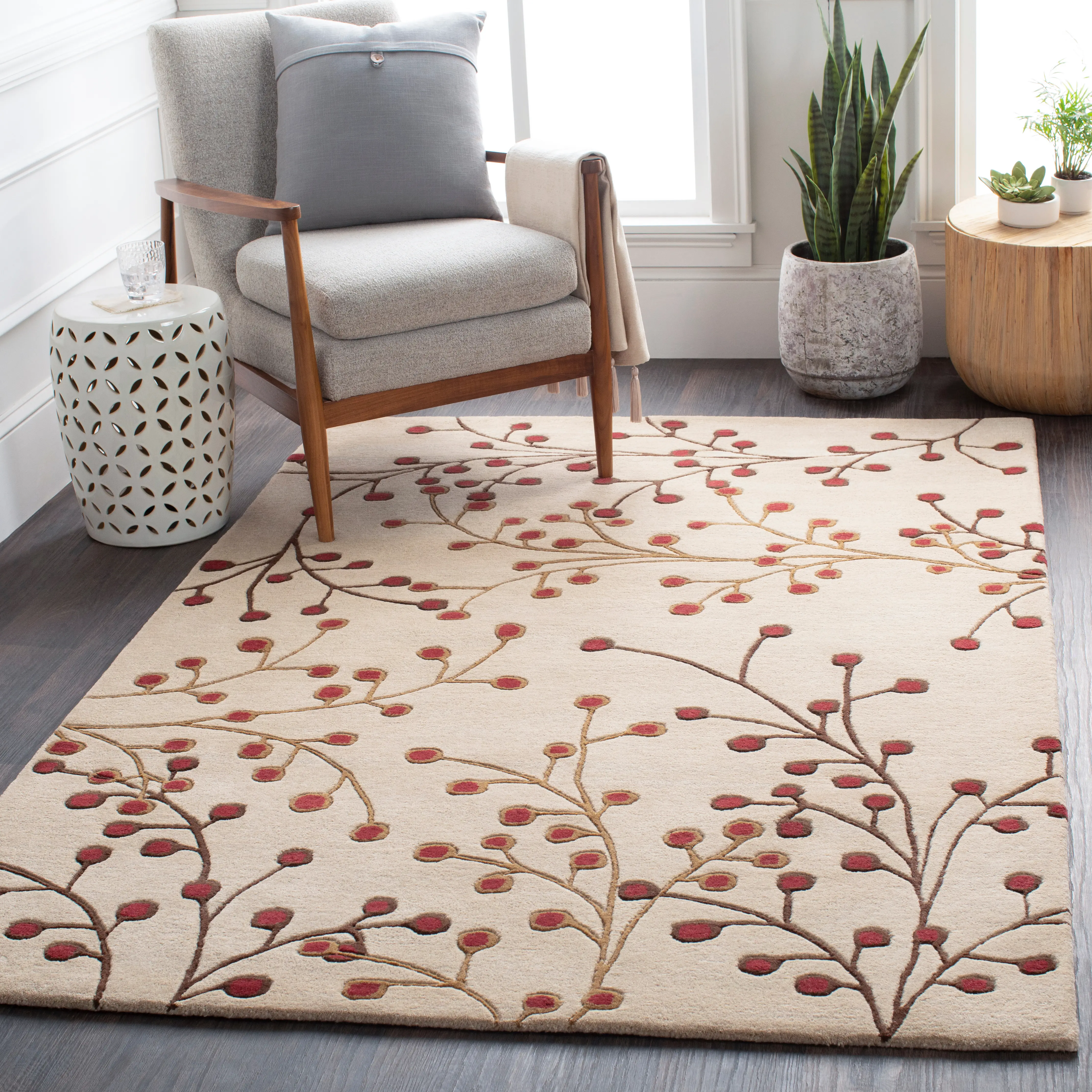 ATH5053-58-5X8ATHENA Athena 5 x 8 Burgundy Berries Area Rug-2