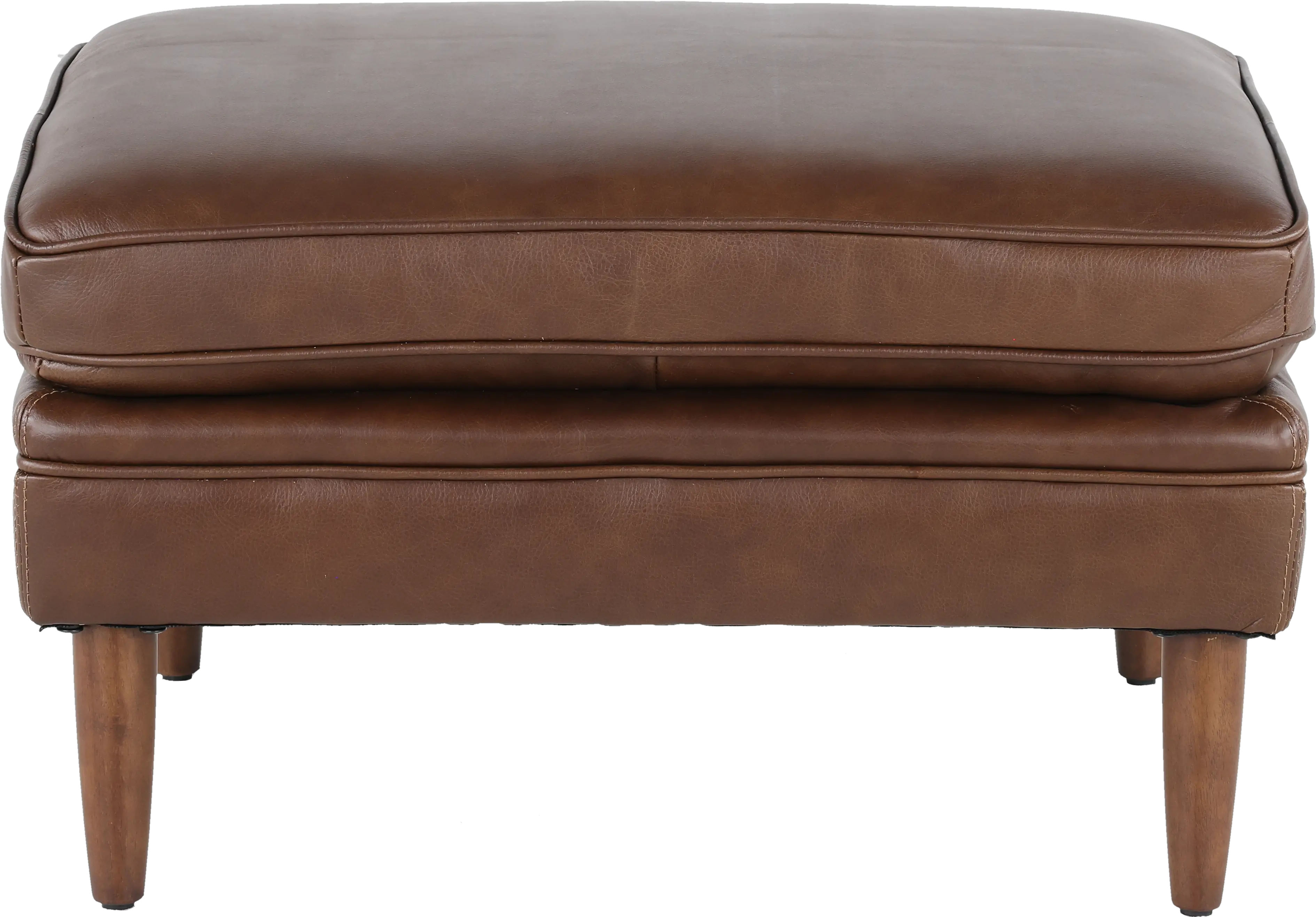 Volcano Brown Leather Ottoman-1