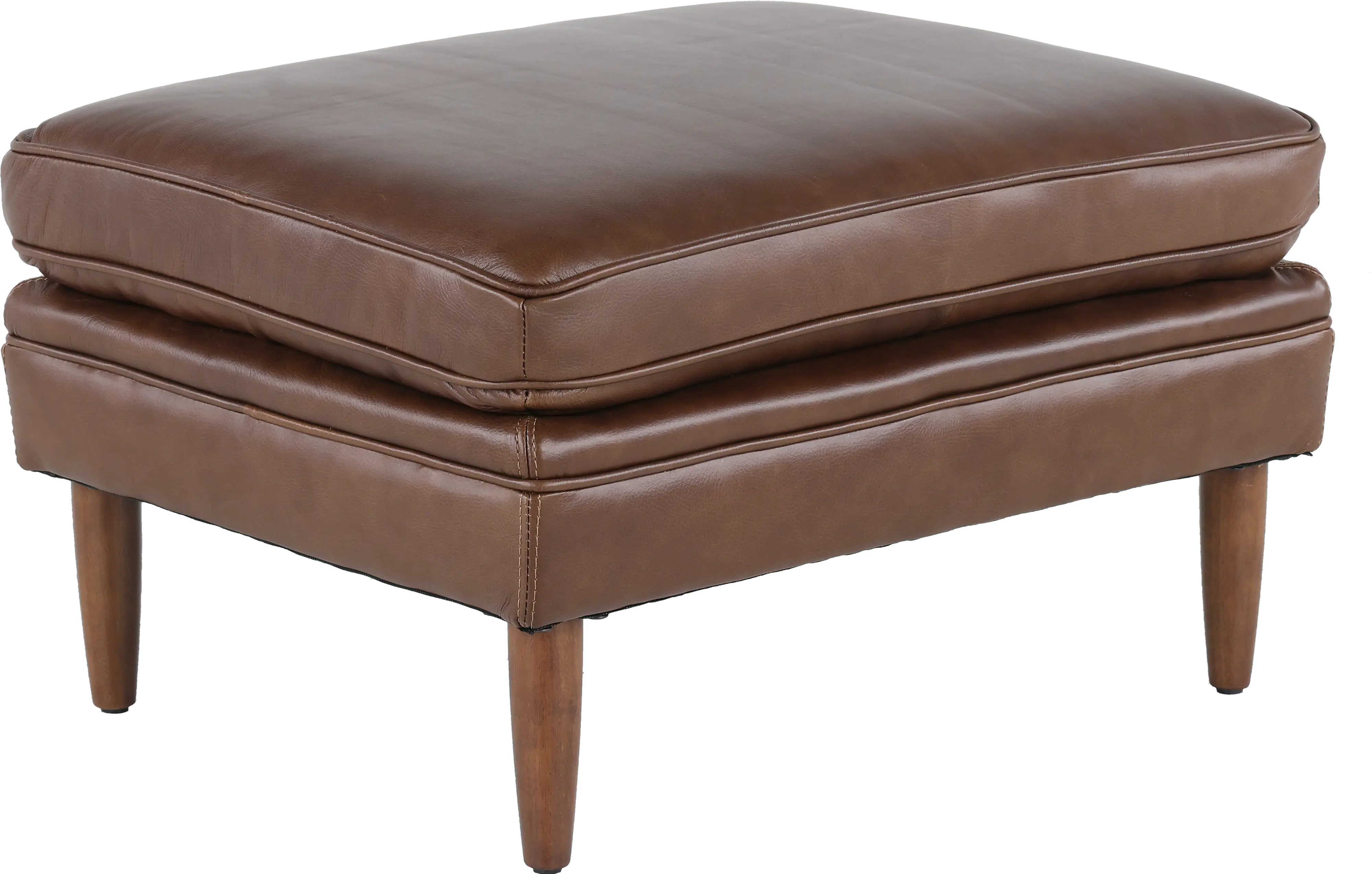 Volcano Brown Leather Ottoman-4