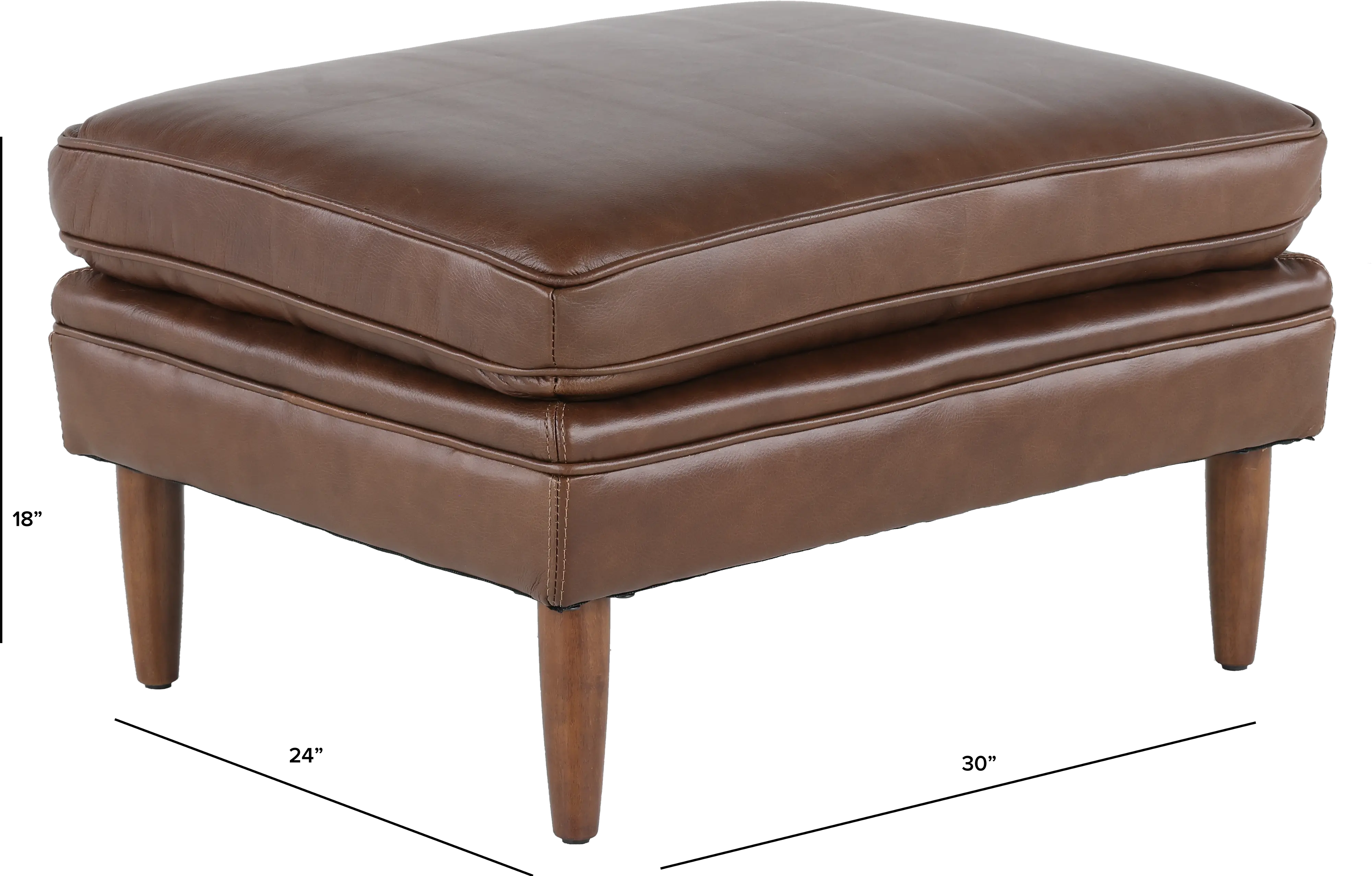 Volcano Brown Leather Ottoman-3