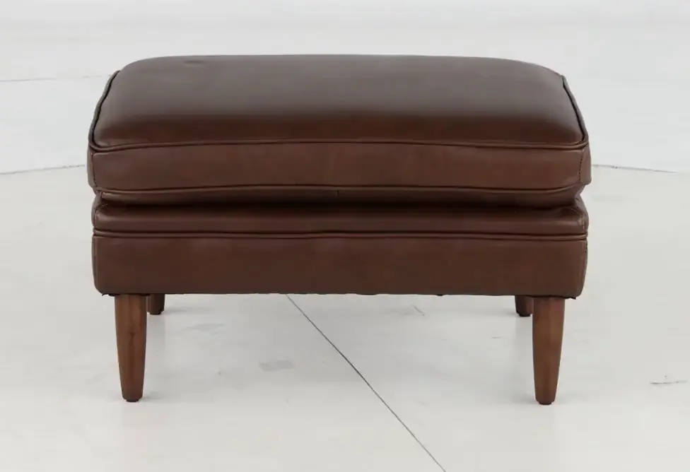 Volcano Brown Leather Ottoman-5