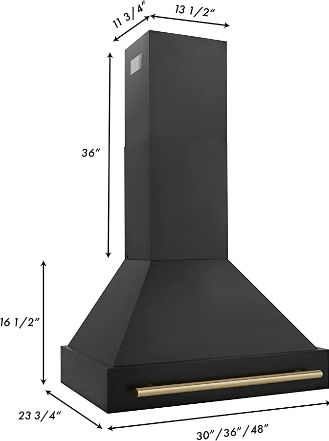 BS655Z-30-CB ZLINE 30 Inch Chimney Range Hood - Black Stainless Steel-6