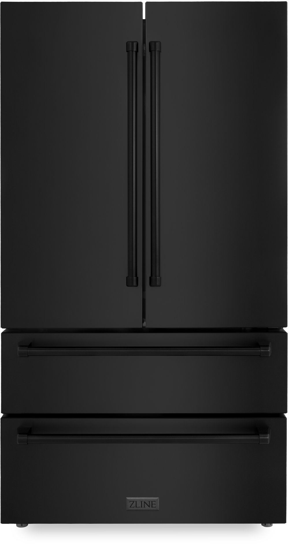 ZLINE 36" 22.5 cu ft French Door Refrigerator - Black Stainless Steel Counter Depth