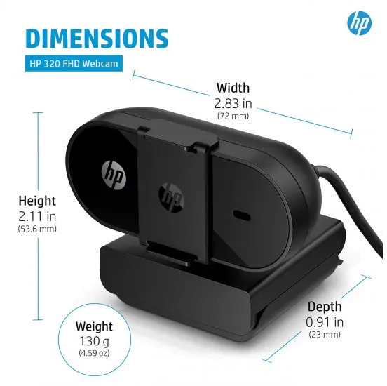 HP 320 FHD WEBCAM HP Black 320 FHD Webcam-9